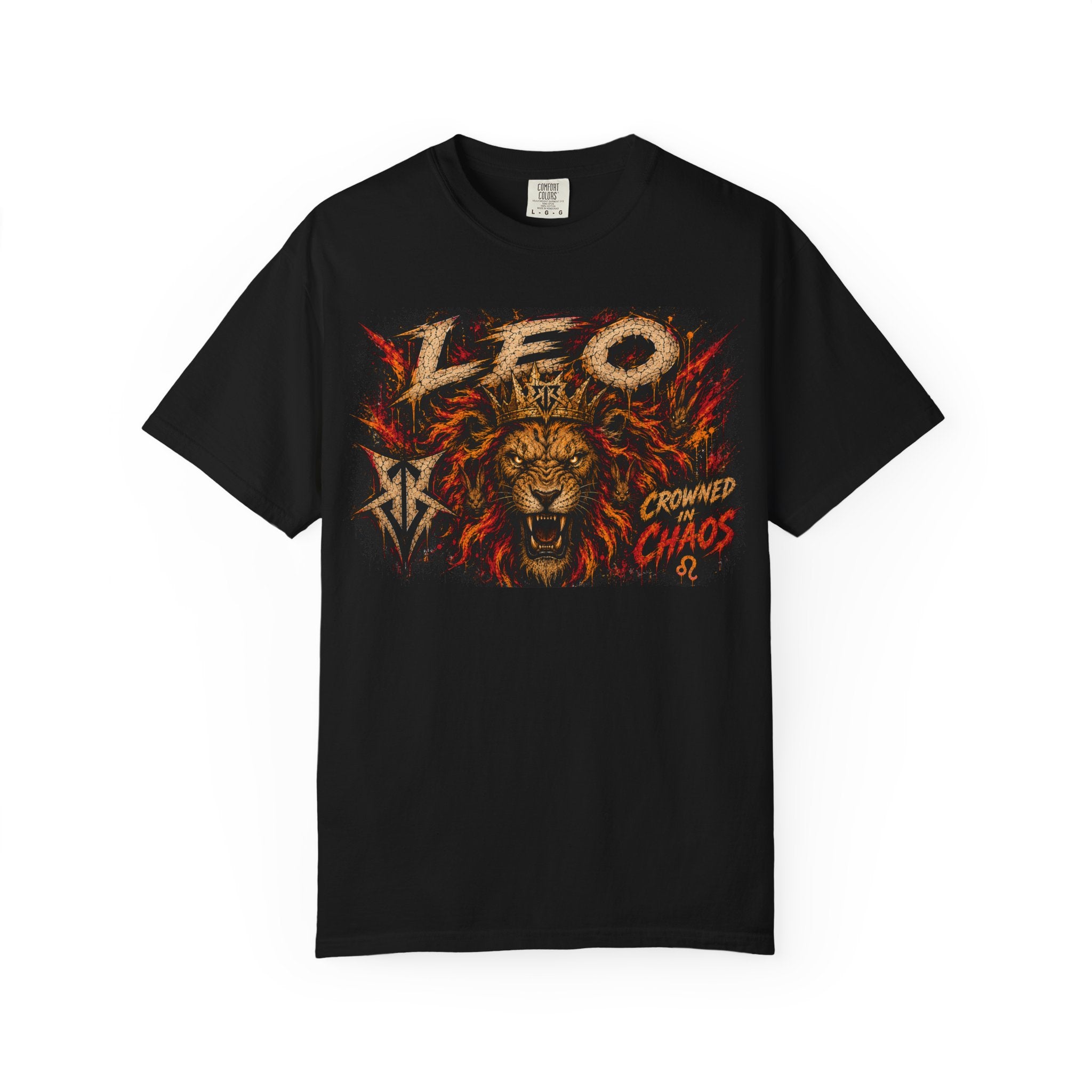 Crowned Chaos Lion Graphic T-Shirt