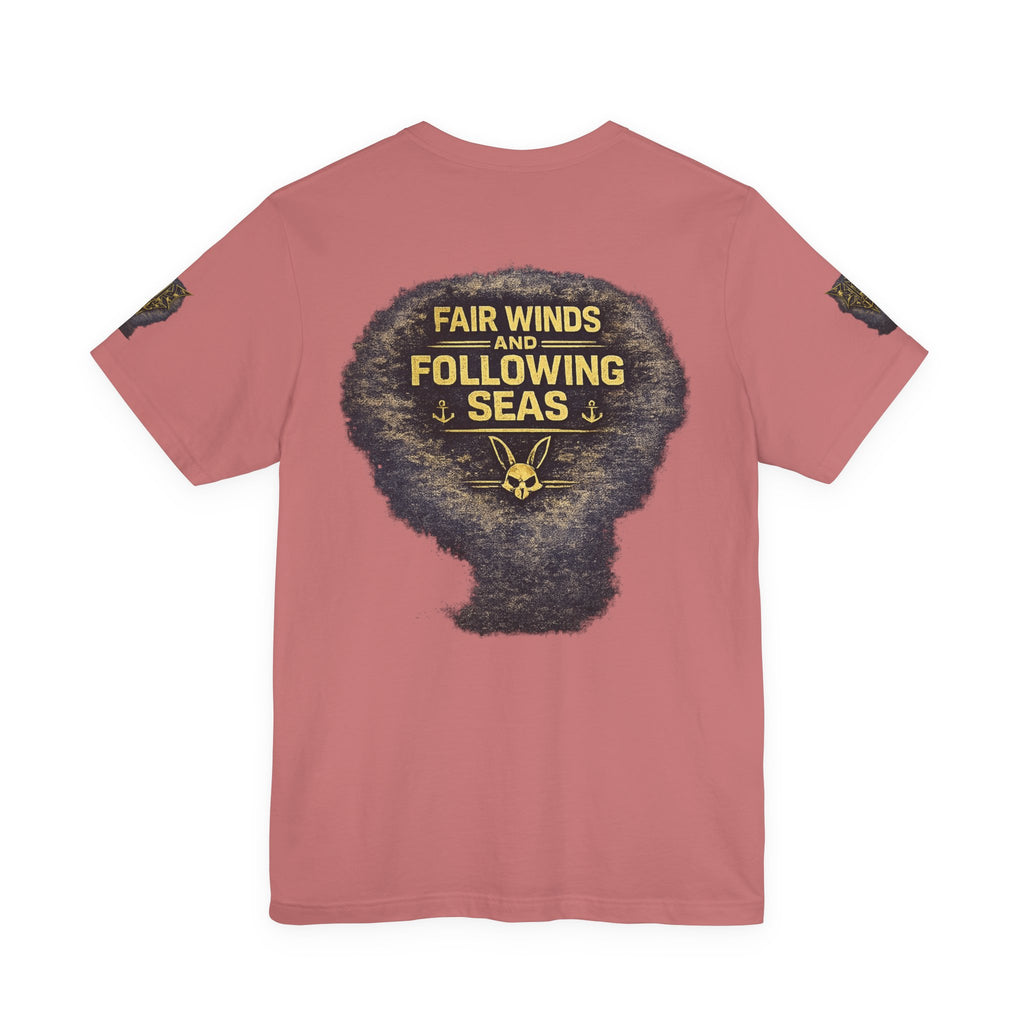 Navy 'Silence Is Power' Skull Anchor Tee — Fair Winds & Following Seas Back Graphic