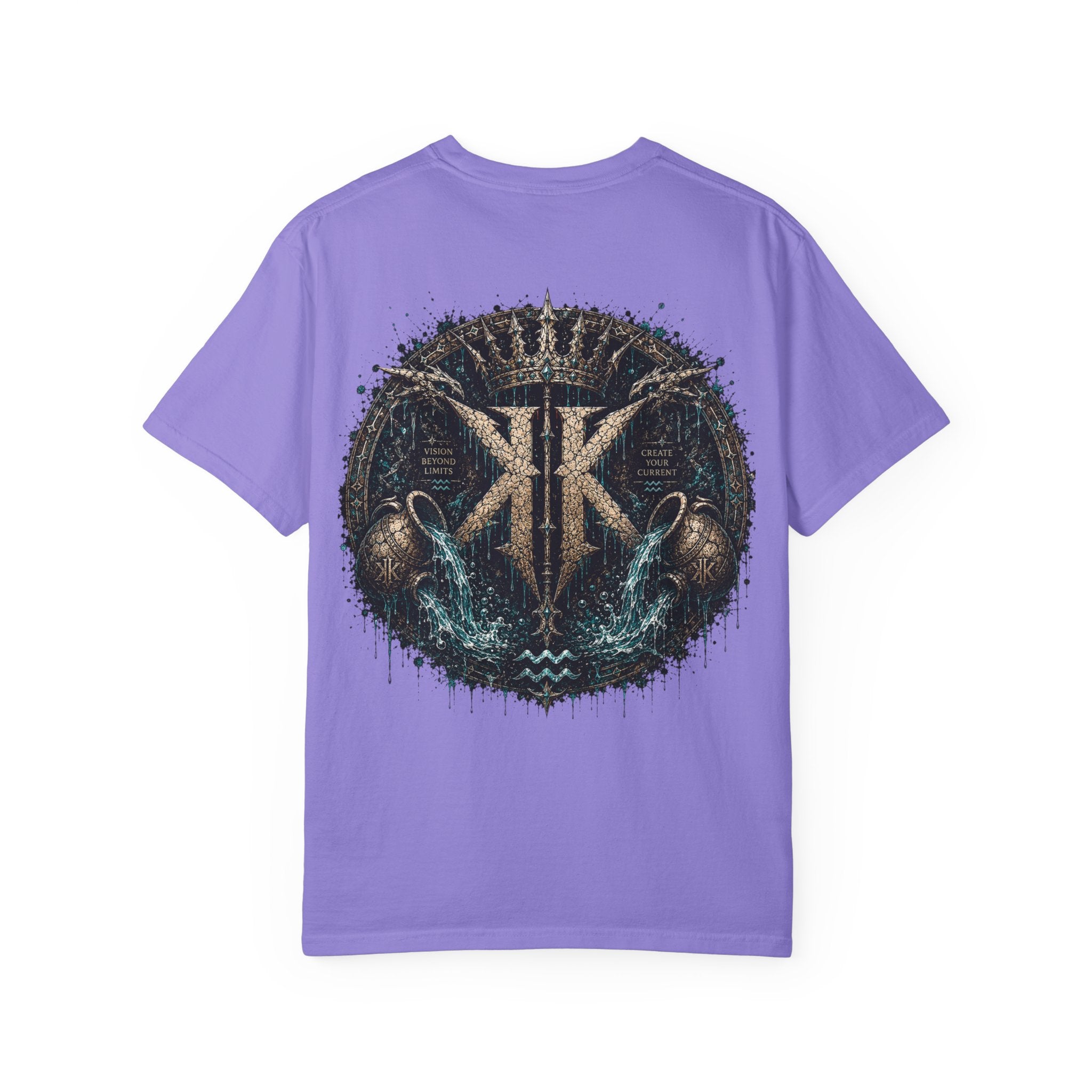 Aquarius Zodiac T-shirt — “Flow Like Water” Astrological Graphic Tee