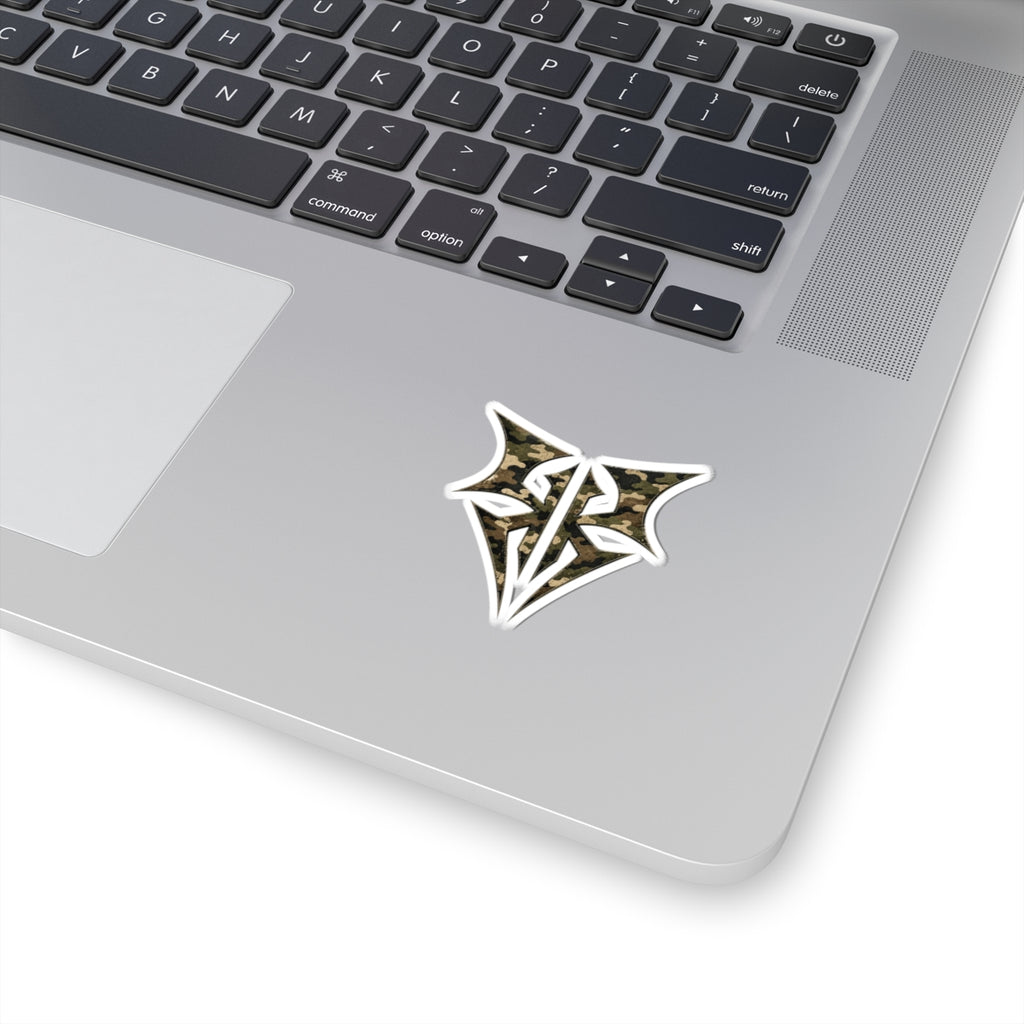 Camo Tribal Emblem Sticker — Kiss-Cut Military Camo Laptop Decal