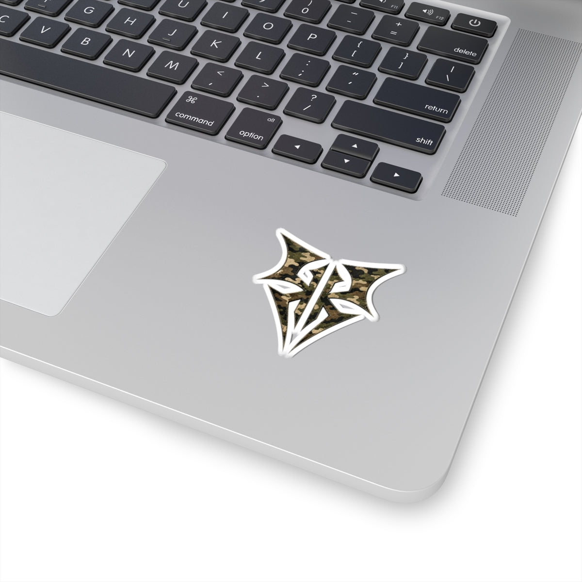 Camo Tribal Emblem Sticker — Kiss-Cut Military Camo Laptop Decal