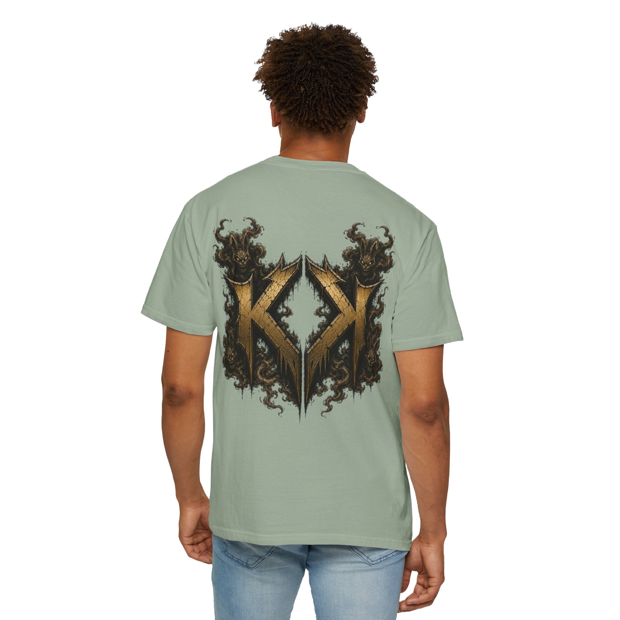 Bass Ackwards Graphic T‑Shirt — Heavy Metal Band Skull Design