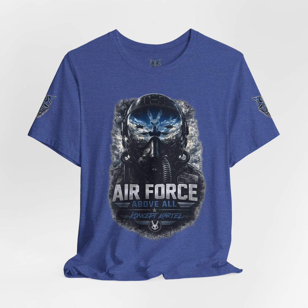 Air Force Pilot Mask Tee — "Air Force Above All" Military Aviation T-Shirt