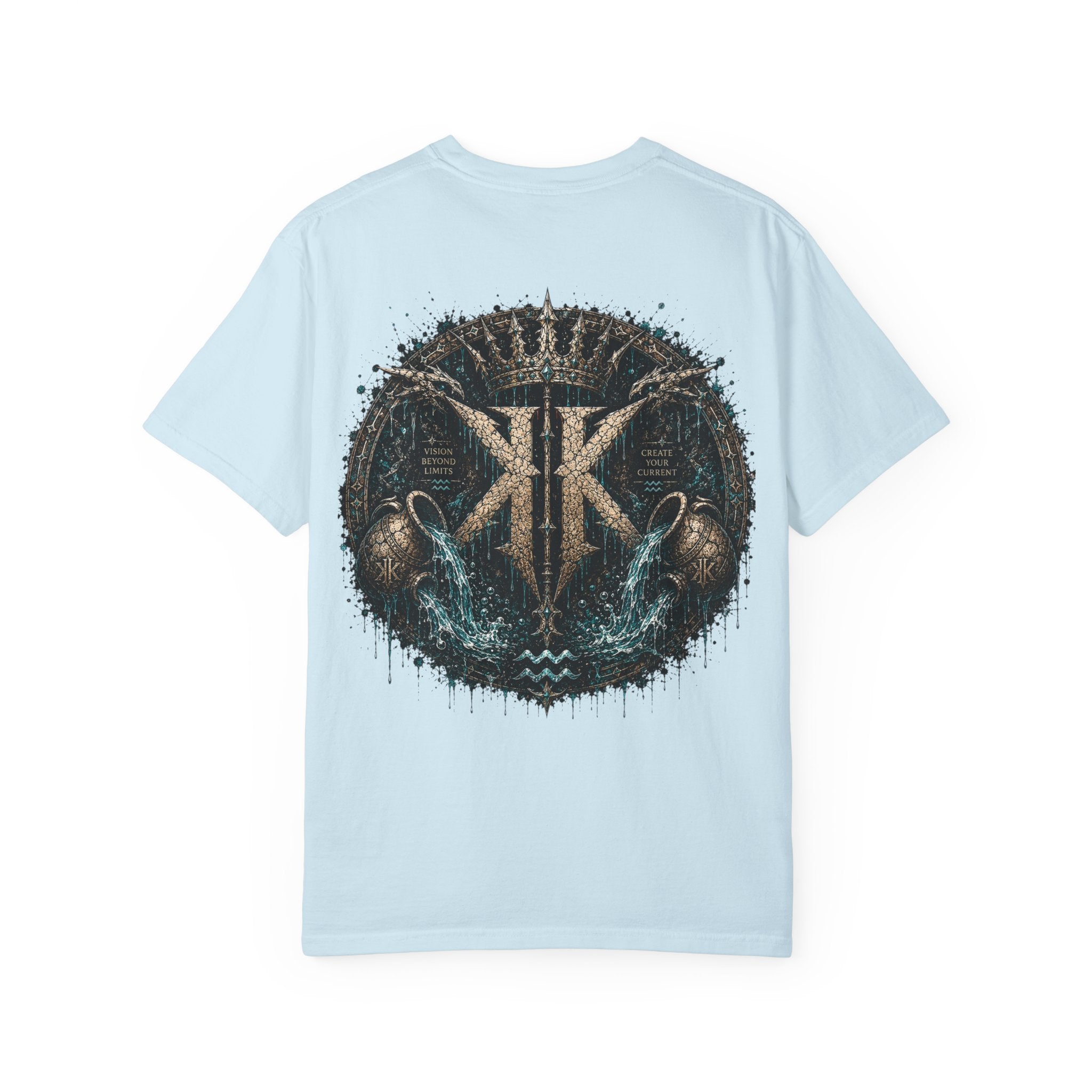 Aquarius Zodiac T-shirt — “Flow Like Water” Astrological Graphic Tee