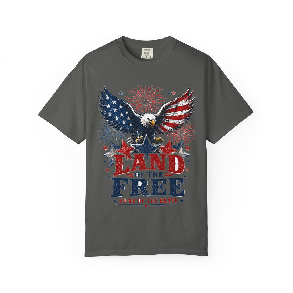 Patriotic Eagle T-Shirt — "Land of the Free, Home of the Brave"