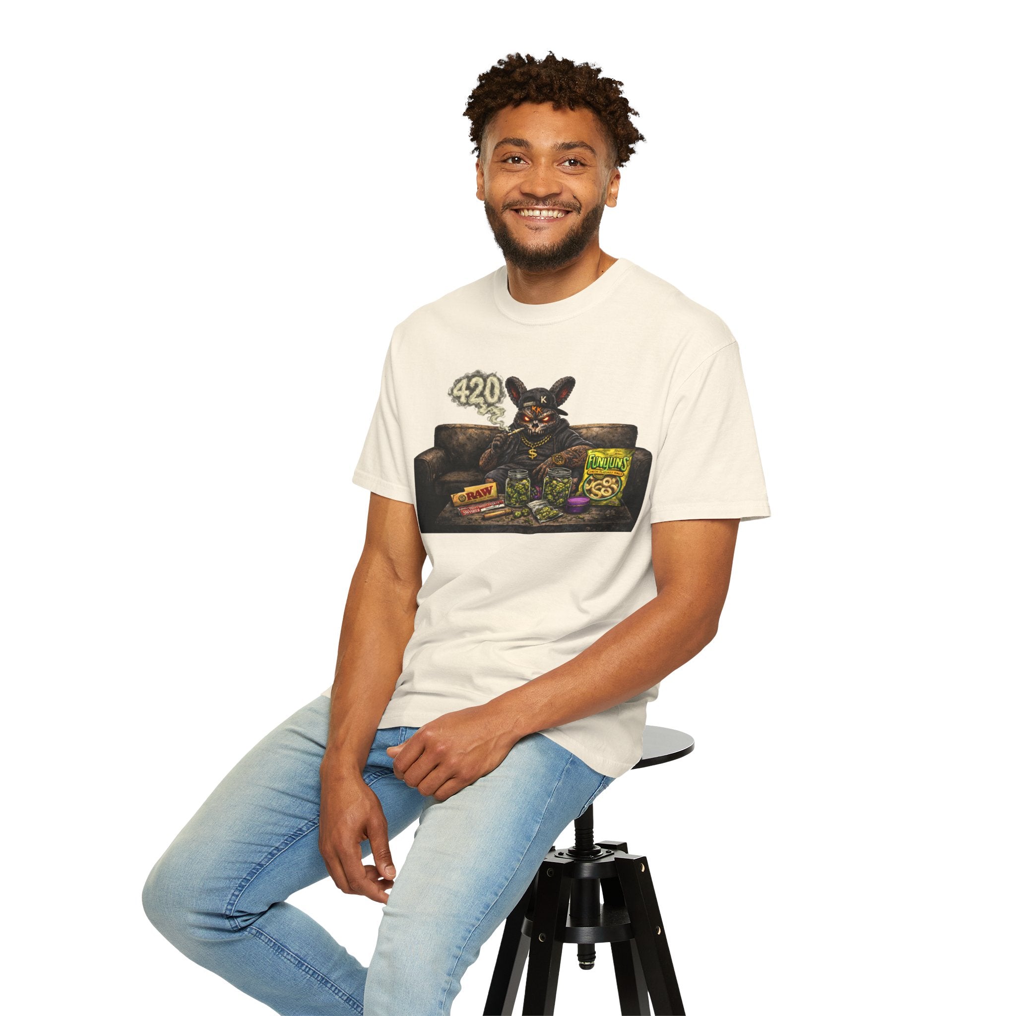 420 Couch Bunny T-Shirt — Stoner Bunny Graphic Tee