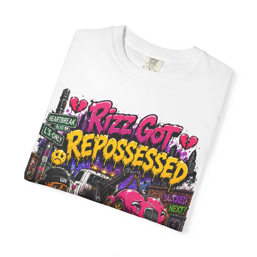 Repossession Comic Art T-Shirt — “Rizz Got Repossessed” Graphic Tee