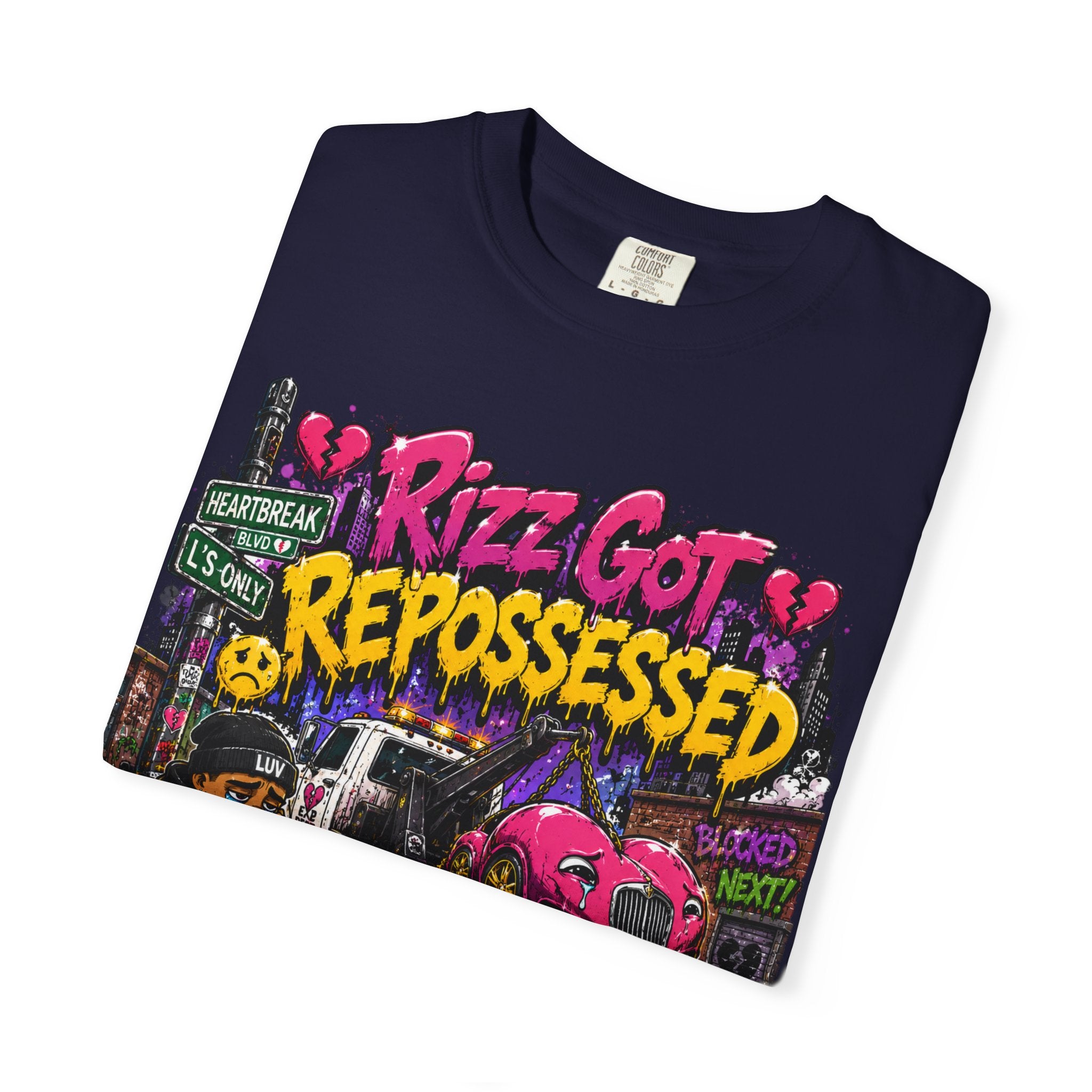 Repossession Comic Art T-Shirt — “Rizz Got Repossessed” Graphic Tee