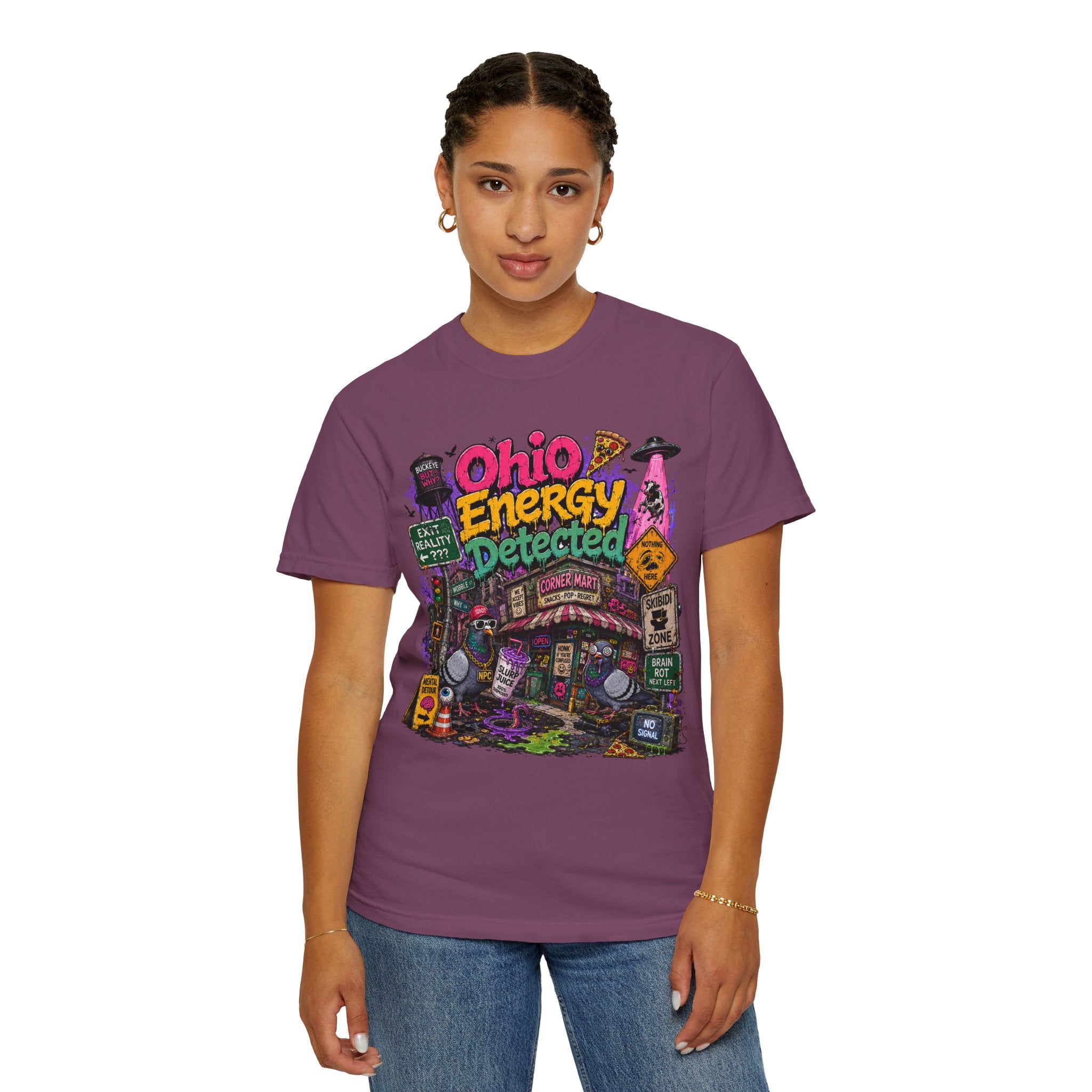 Ohio Energy Detected T-Shirt — Retro Arcade Cityscape Graphic Tee