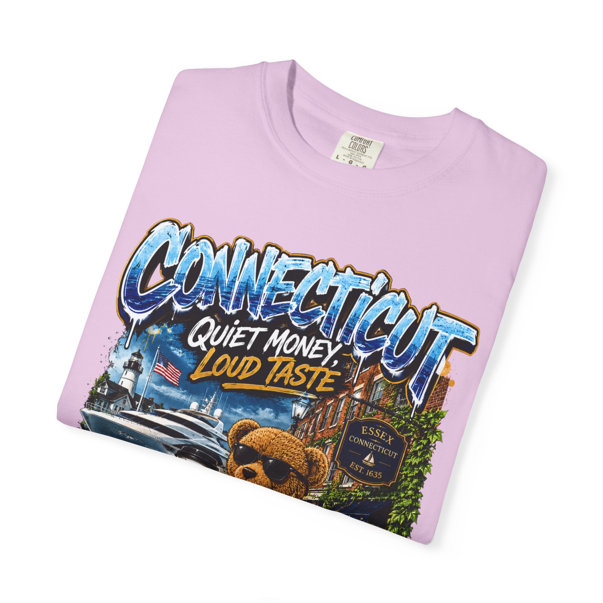 Connecticut Bear Vintage T-Shirt — "Quiet Money, Loud Taste" Graphic Tee