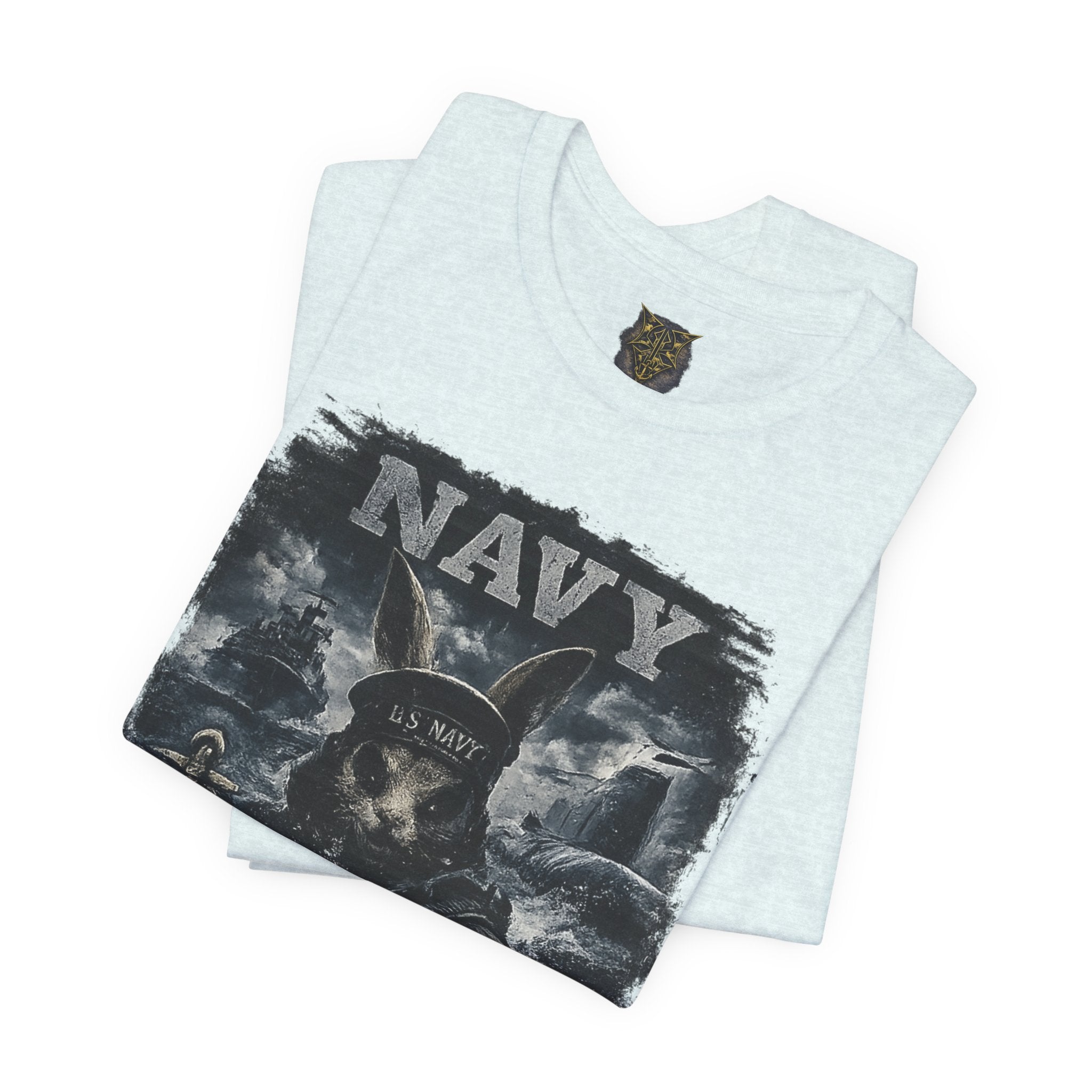 Navy 'Silence Is Power' Skull Anchor Tee — Fair Winds & Following Seas Back Graphic