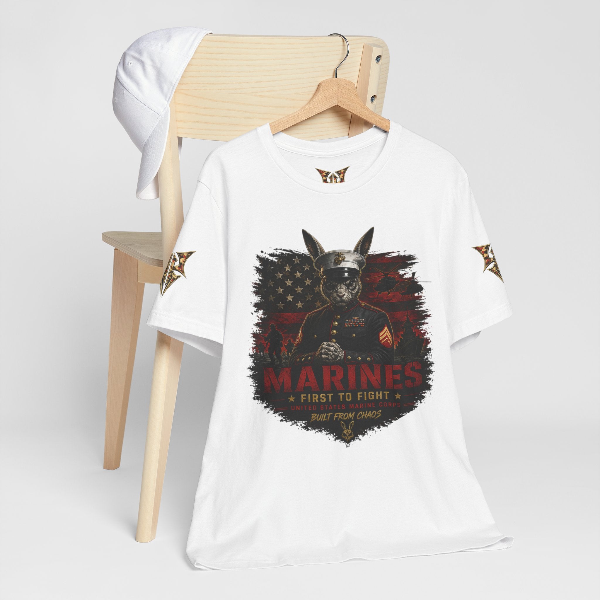 Marines "First to Fight" Military Graphic Tee — "Not Allowed to Die Without Permission"