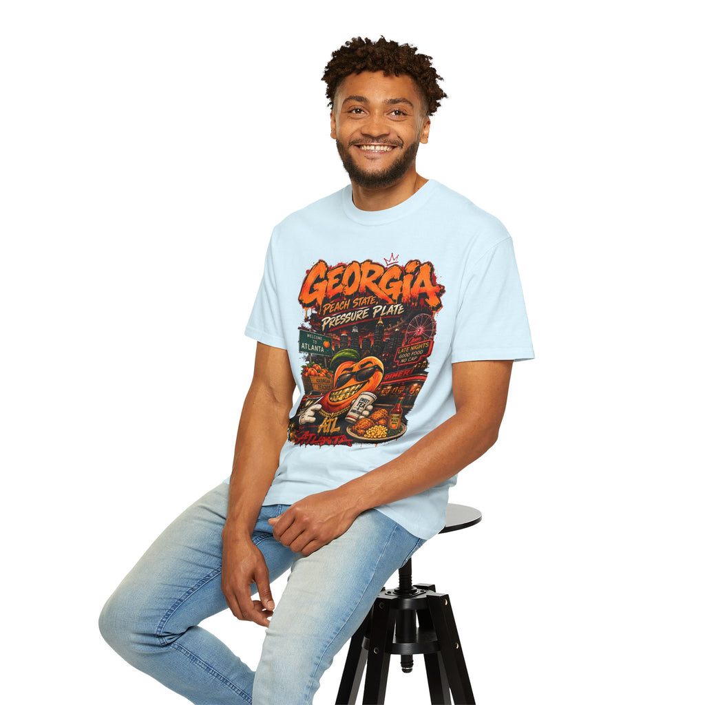 Georgia Peach Vintage Graphic T-Shirt — Atlanta Street Food & Peach State Design