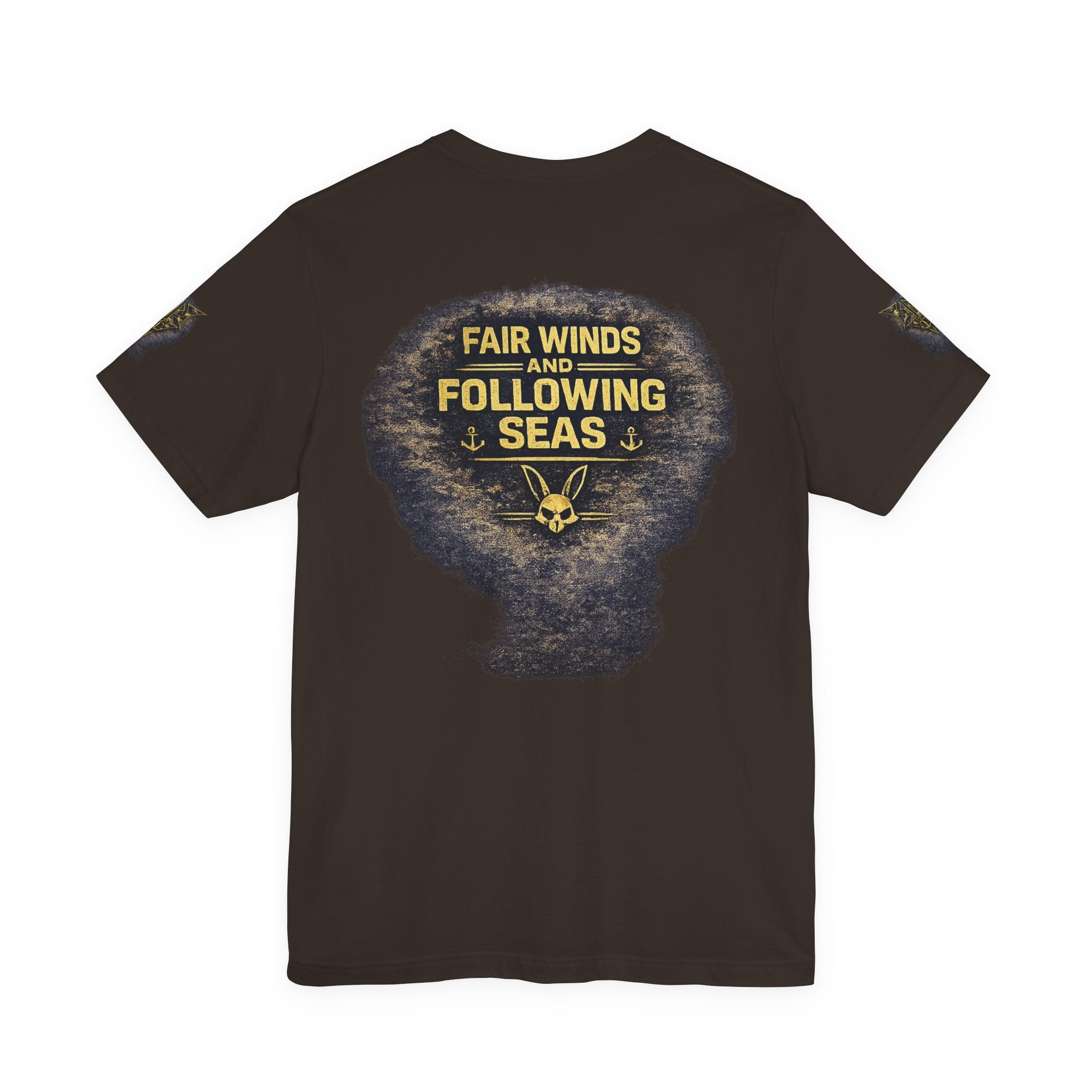 Navy 'Silence Is Power' Skull Anchor Tee — Fair Winds & Following Seas Back Graphic