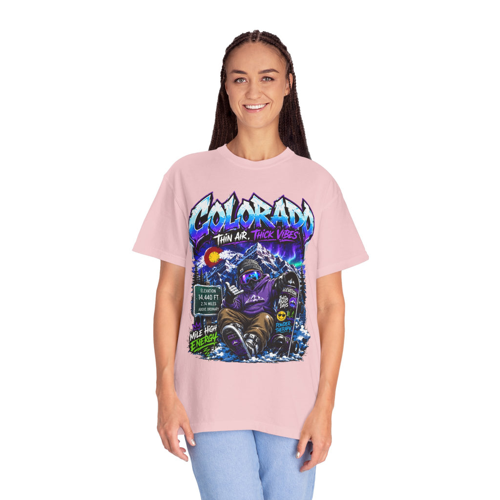 Colorado Ski & Snowboard T-Shirt — Think Air, Thick Vibes Graphic Tee