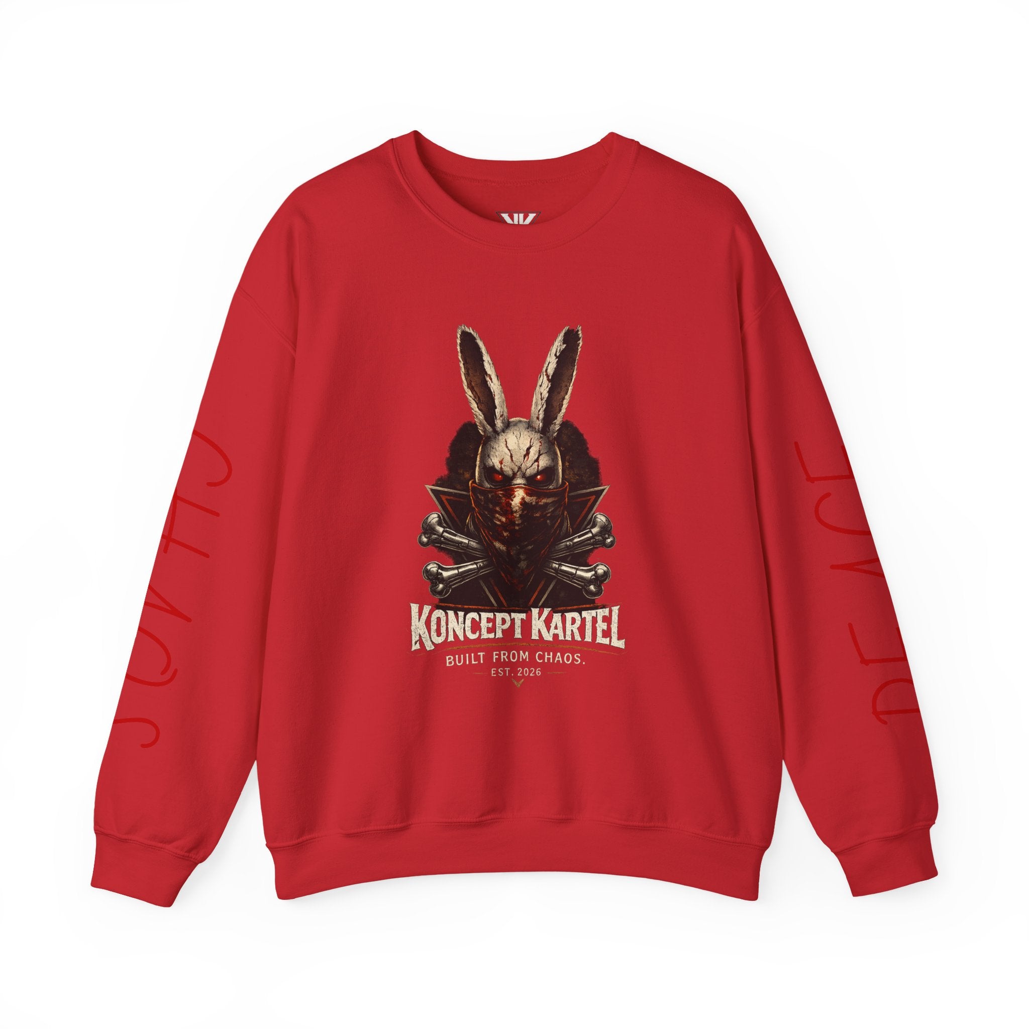 Horror Bunny Graphic Sweatshirt — "Koncept Kartel" Skull Rabbit Crewneck