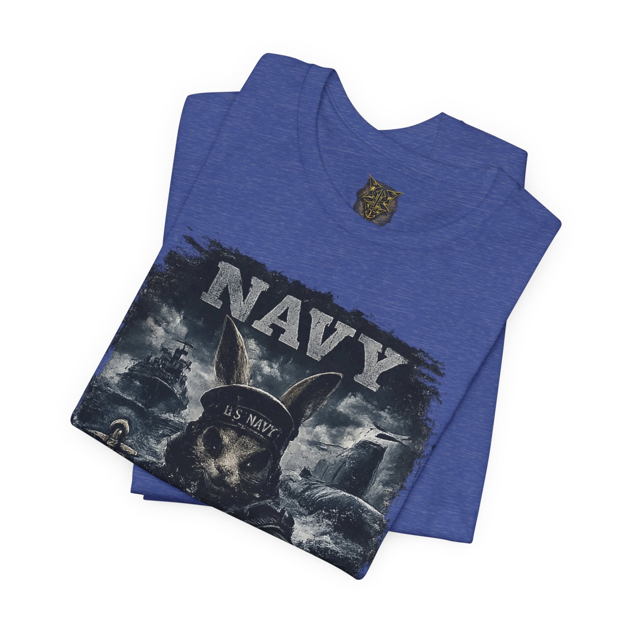 Navy 'Silence Is Power' Skull Anchor Tee — Fair Winds & Following Seas Back Graphic