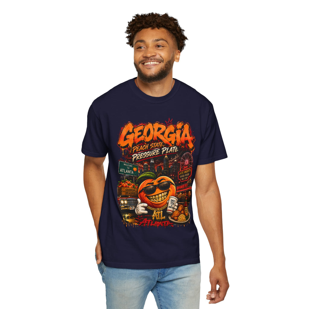 Georgia Peach Vintage Graphic T-Shirt — Atlanta Street Food & Peach State Design