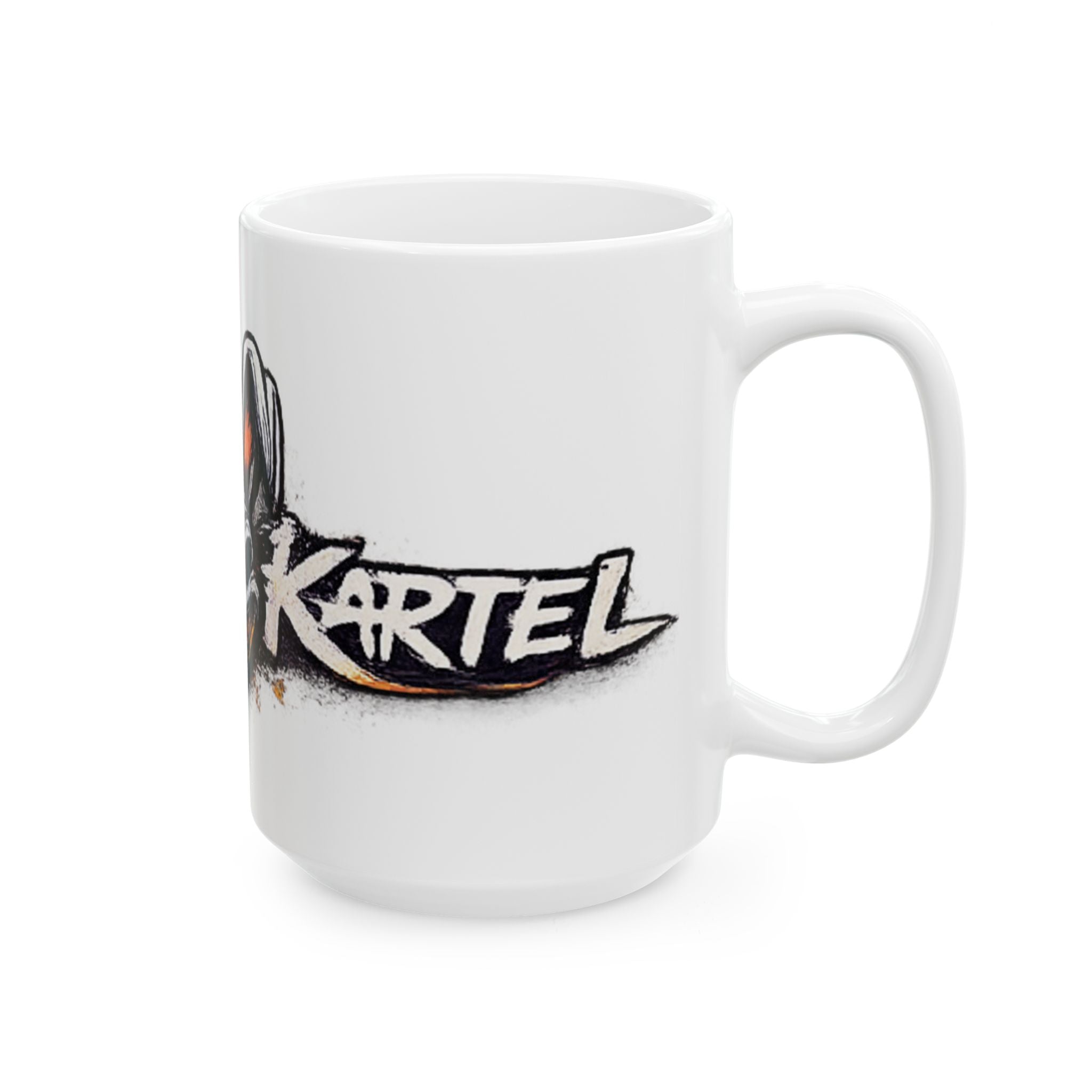 Evil Bunny Logo Ceramic Mug – 'Kep' Graphic Coffee Cup (11oz/15oz)