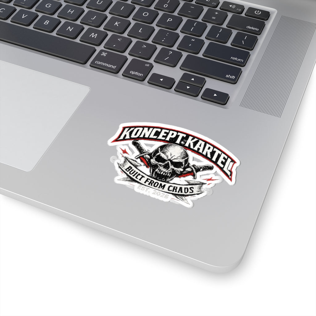Koncept Kartel Skull Sticker — "Built From Chaos" Kiss-Cut Decal