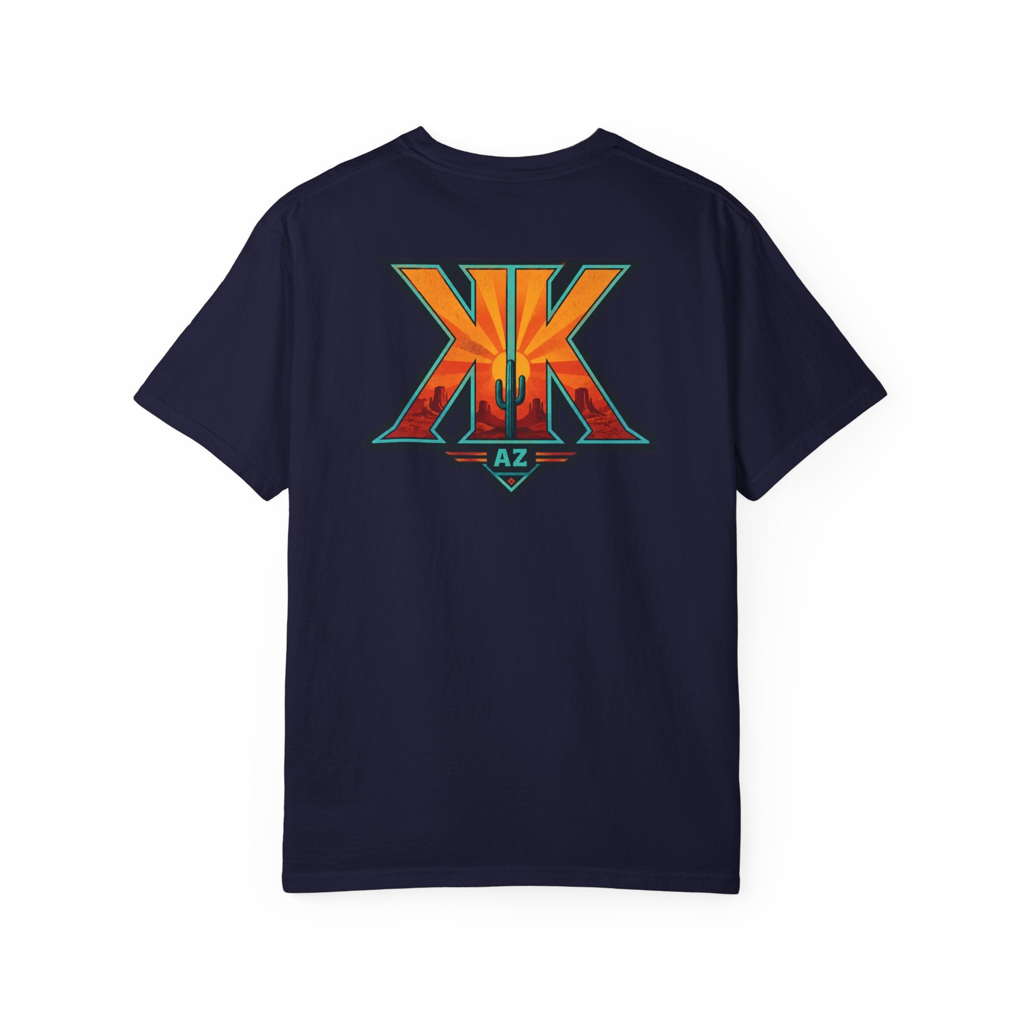 Arizona Desert Graphic T-Shirt — 'Arizona Dry Heat Wet Drop' Retro Cactus Sunset Tee