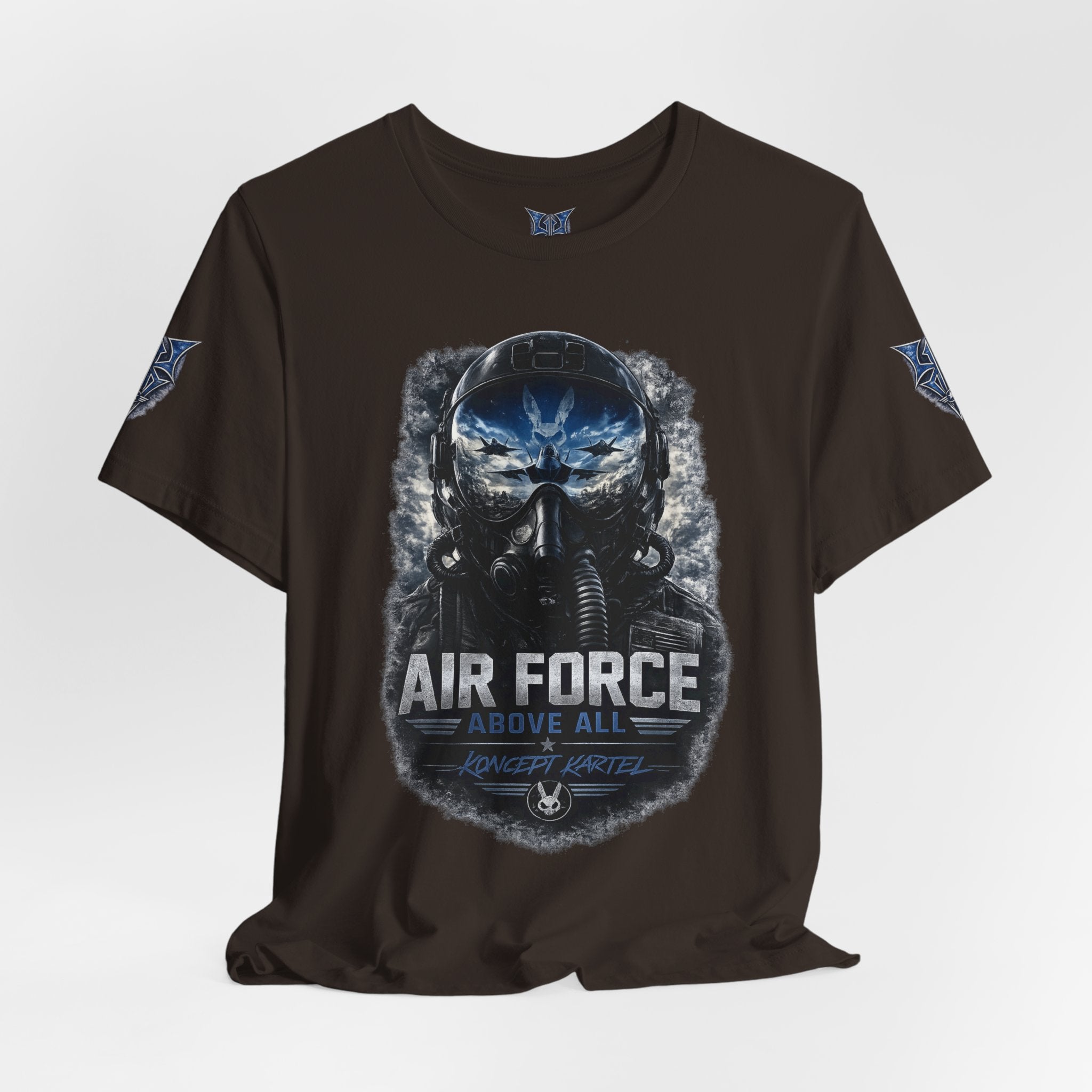 Air Force Pilot Mask Tee — "Air Force Above All" Military Aviation T-Shirt
