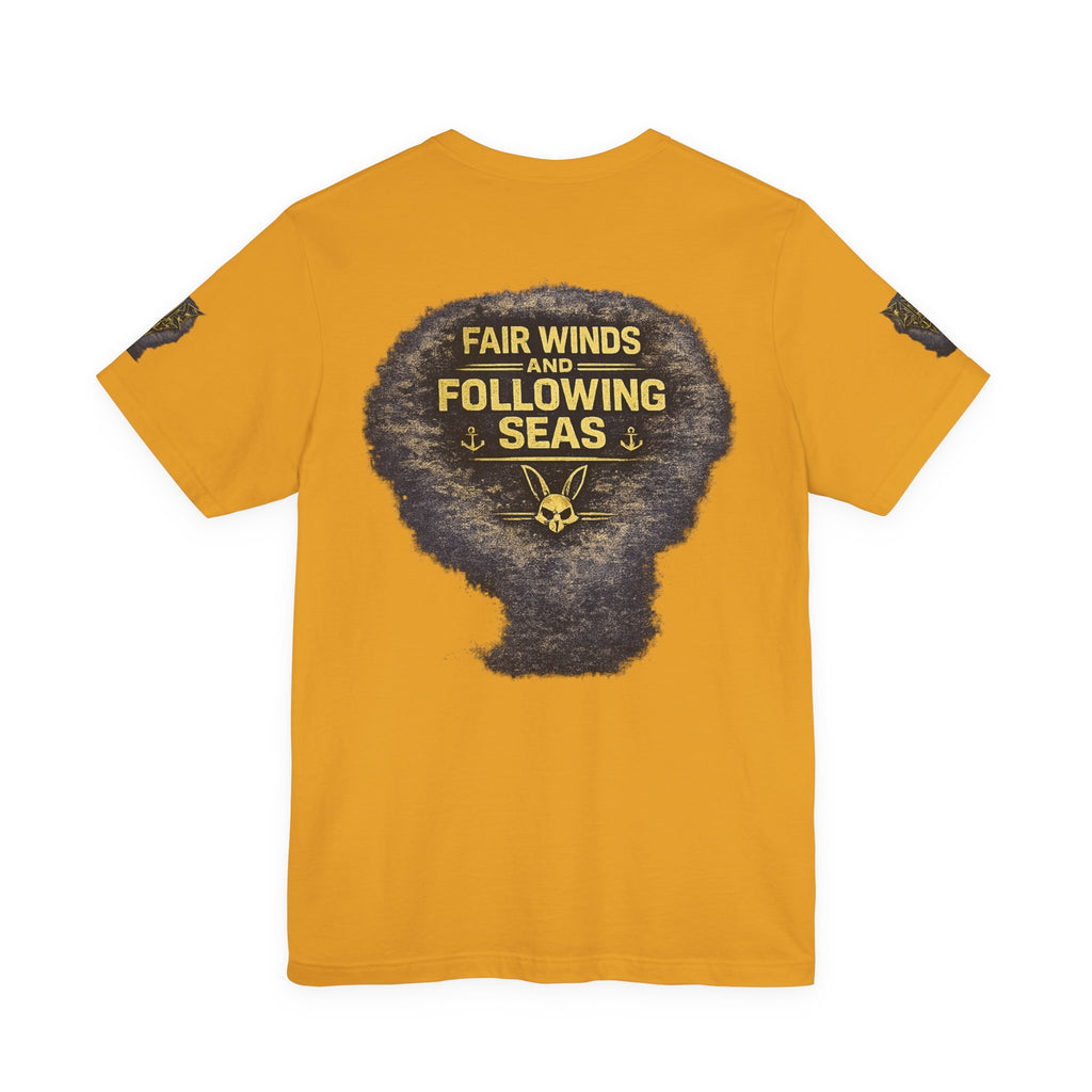 Navy 'Silence Is Power' Skull Anchor Tee — Fair Winds & Following Seas Back Graphic