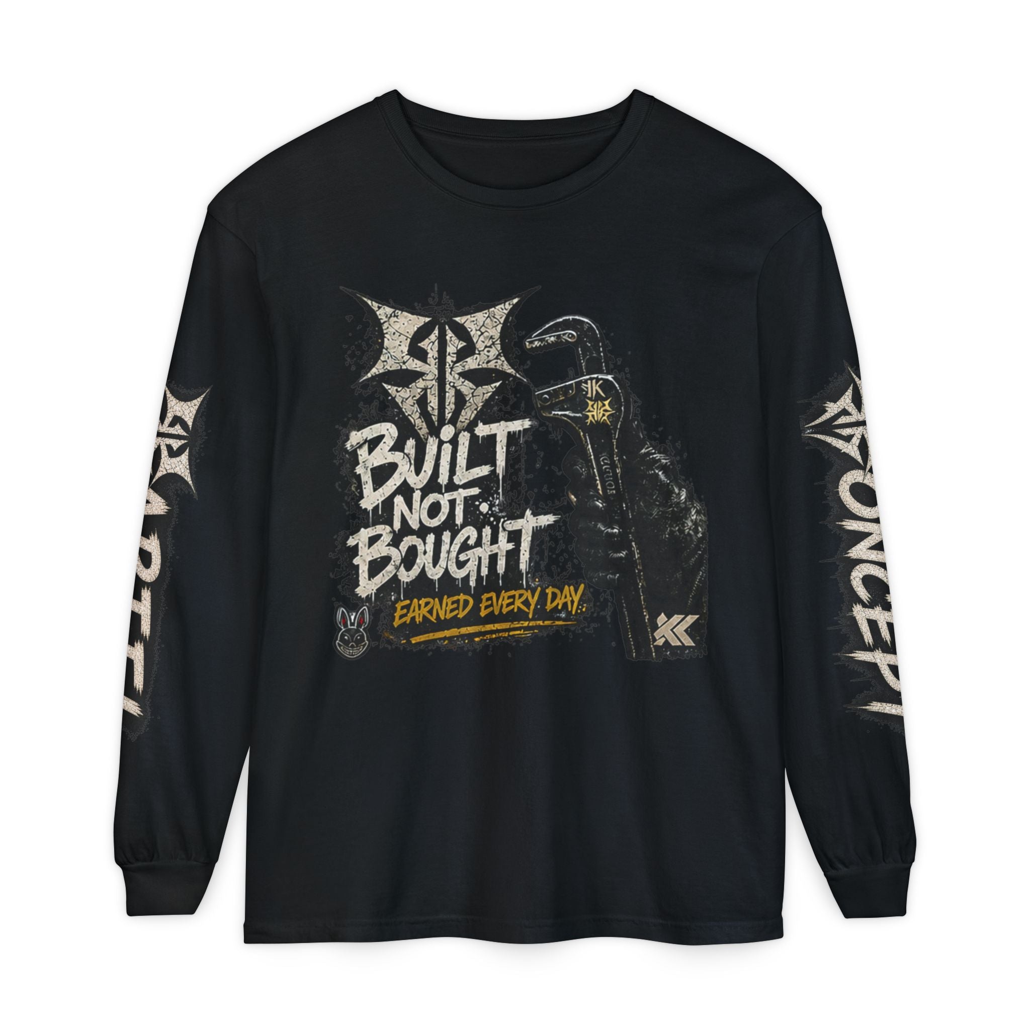 Built Not Bought Long Sleeve T-Shirt — Mechanic/Builder Graphic Tee