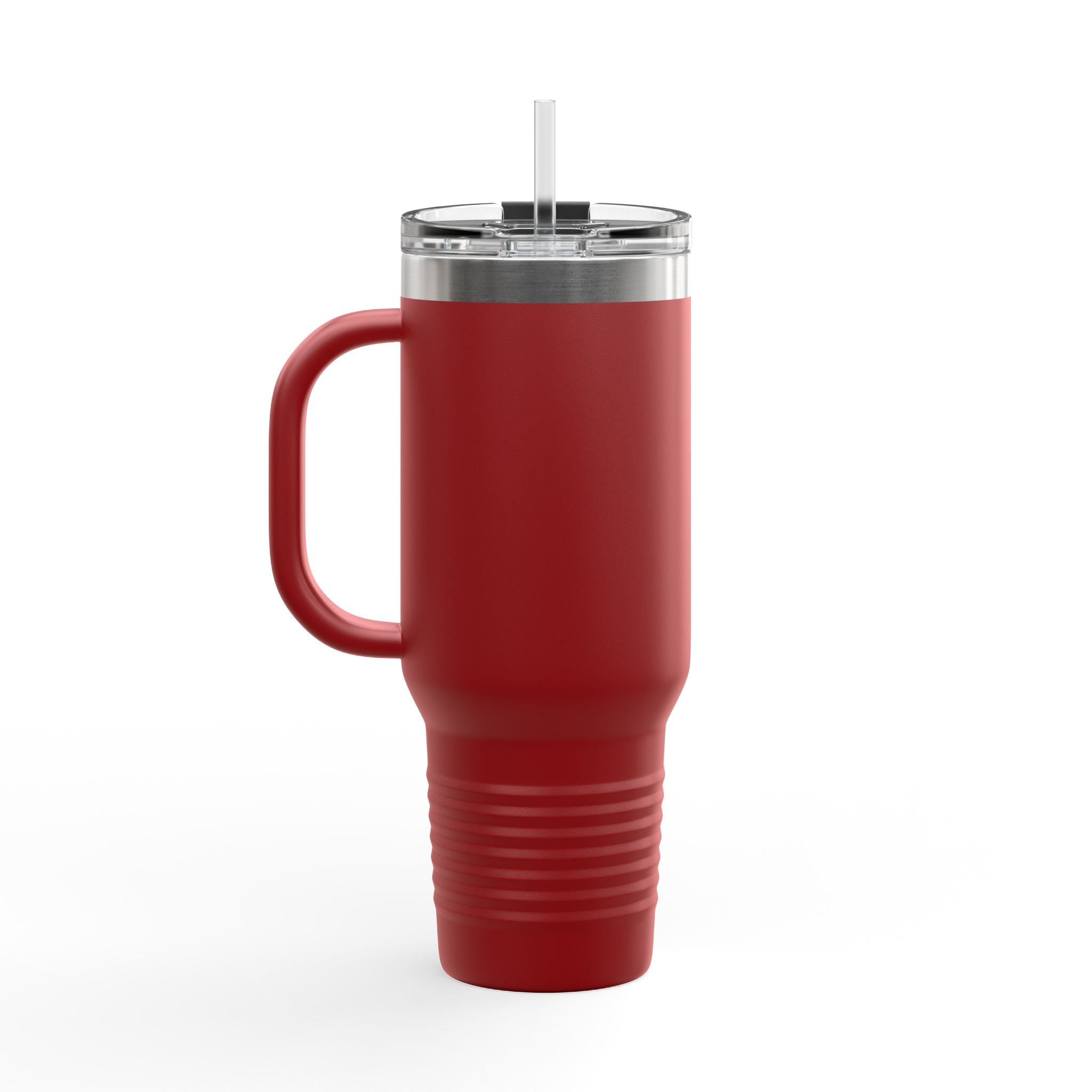 40oz Insulated Travel Mug — ‘Koncept Kartel’ Red Stainless Tumbler with Handle