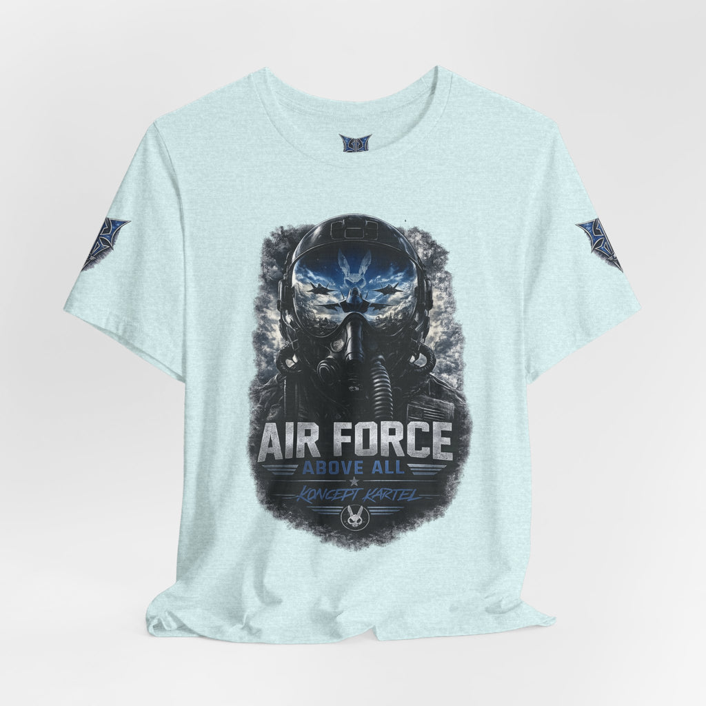 Air Force Pilot Mask Tee — "Air Force Above All" Military Aviation T-Shirt
