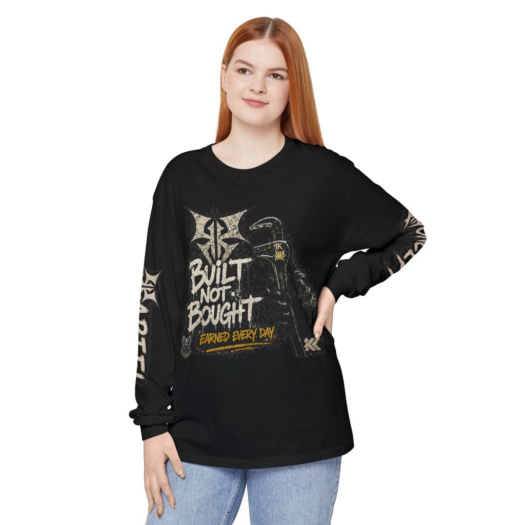Built Not Bought Long Sleeve T-Shirt — Mechanic/Builder Graphic Tee