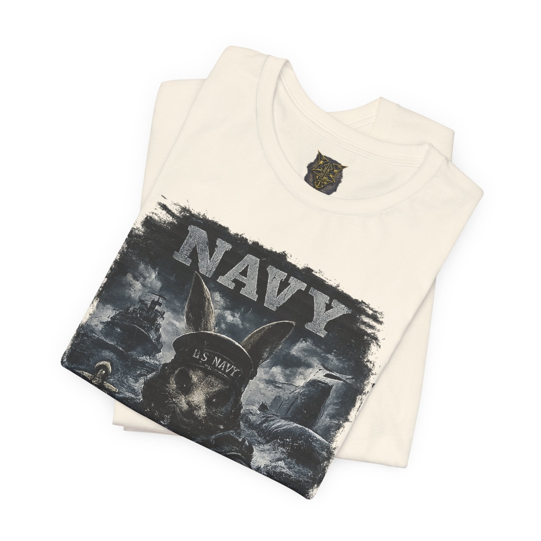 Navy 'Silence Is Power' Skull Anchor Tee — Fair Winds & Following Seas Back Graphic