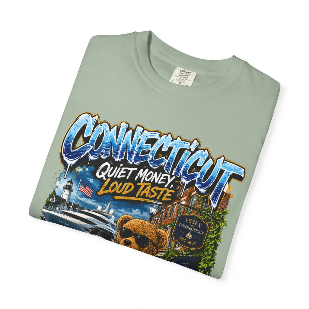 Connecticut Bear Vintage T-Shirt — "Quiet Money, Loud Taste" Graphic Tee