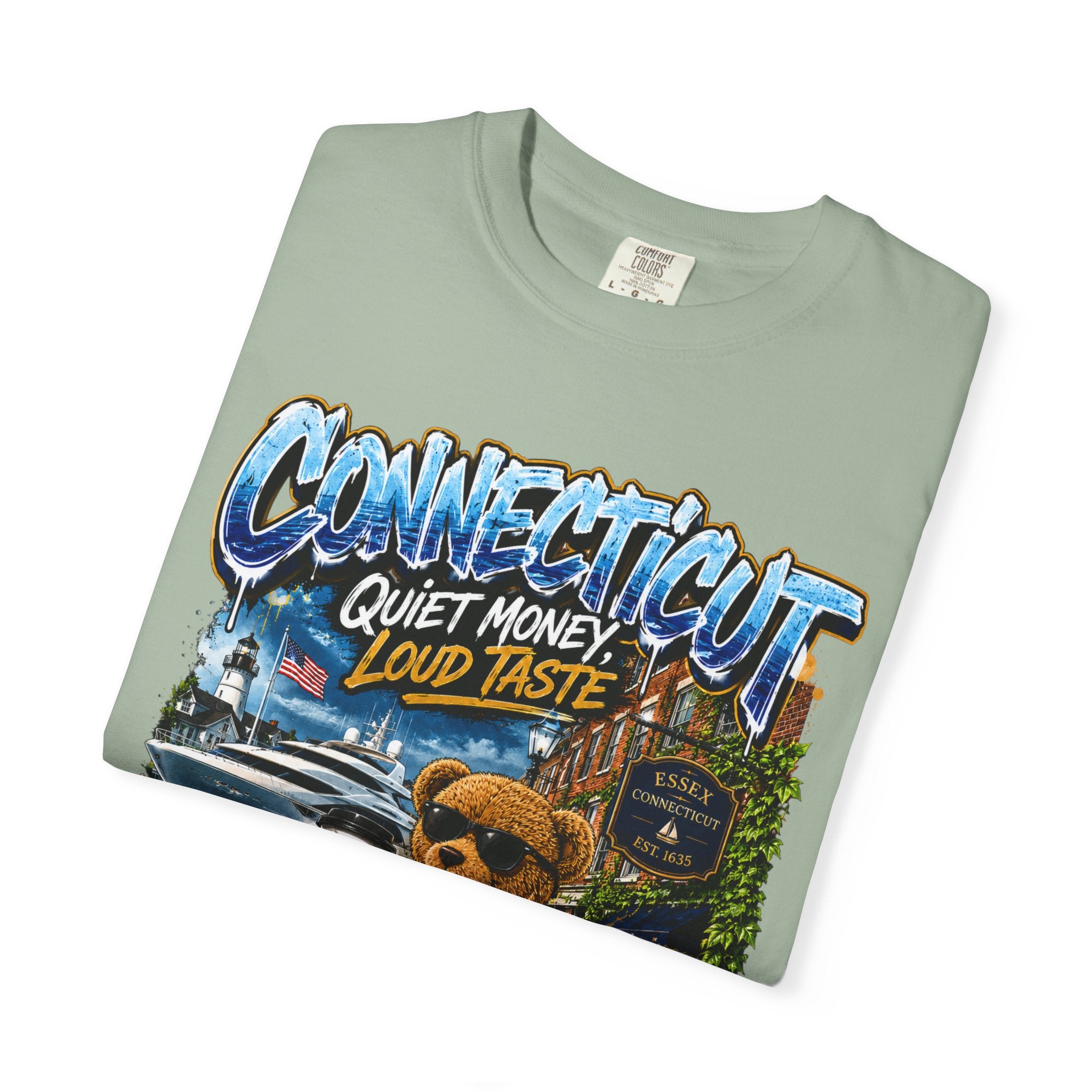Connecticut Bear Vintage T-Shirt — "Quiet Money, Loud Taste" Graphic Tee