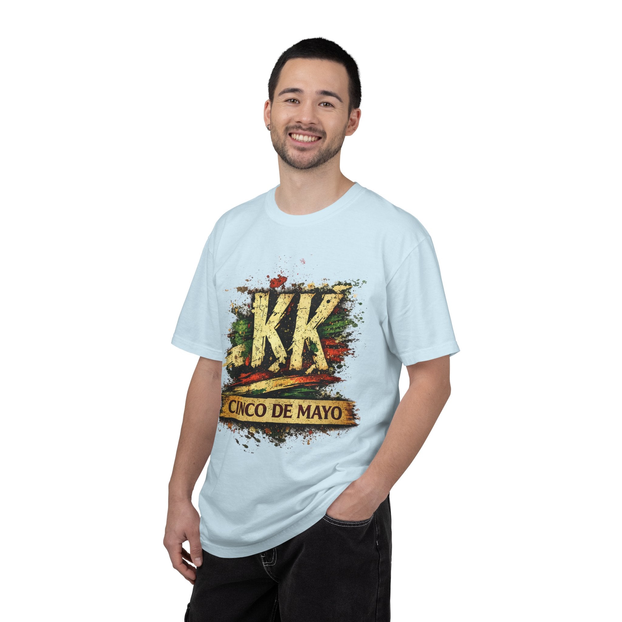 Cinco de Mayo Graphic T-Shirt — 'KK' Distressed Mexican Flag Design