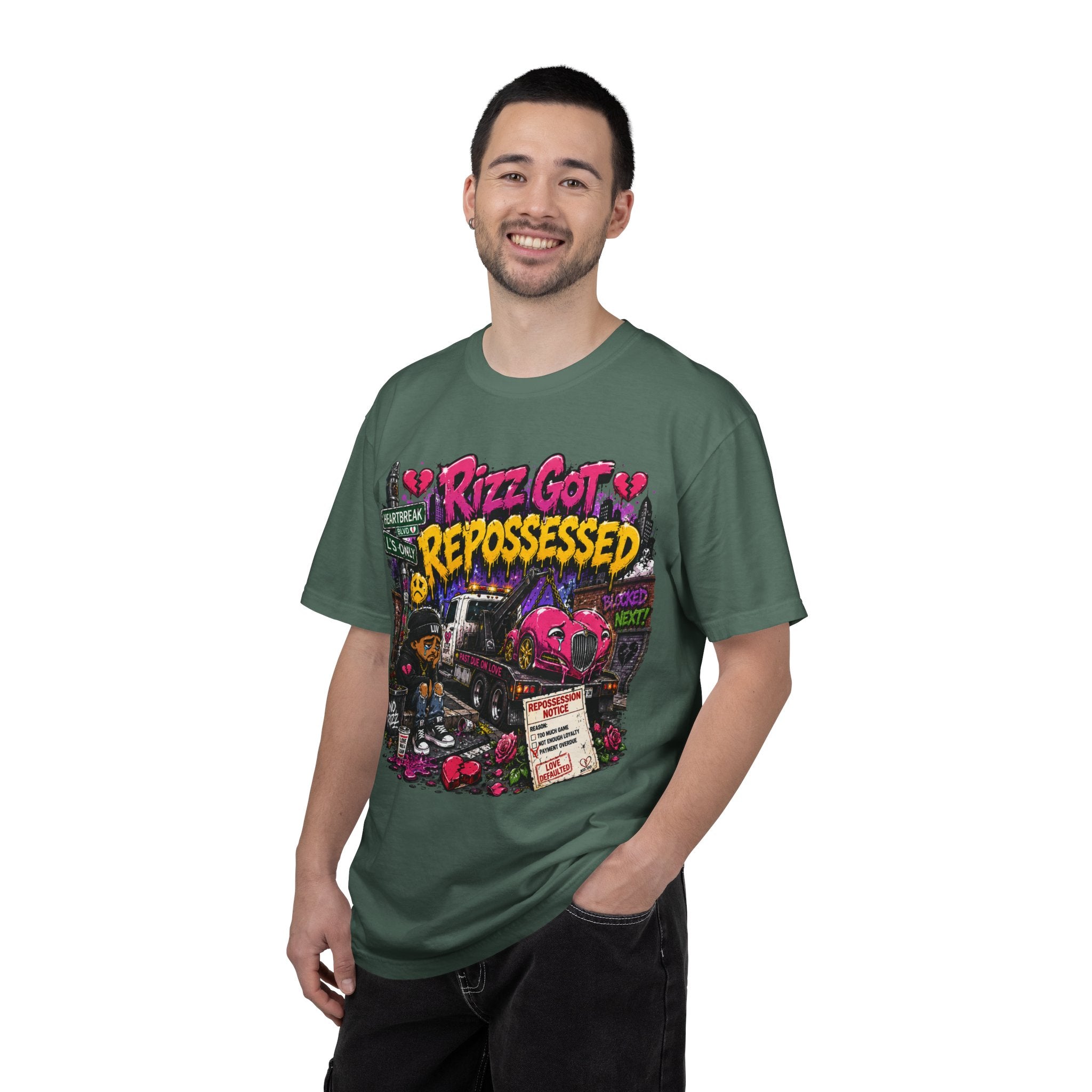 Repossession Comic Art T-Shirt — “Rizz Got Repossessed” Graphic Tee