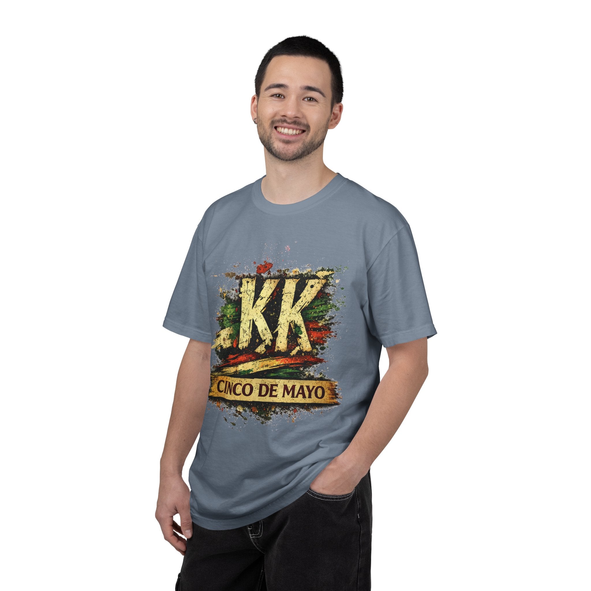 Cinco de Mayo Graphic T-Shirt — 'KK' Distressed Mexican Flag Design