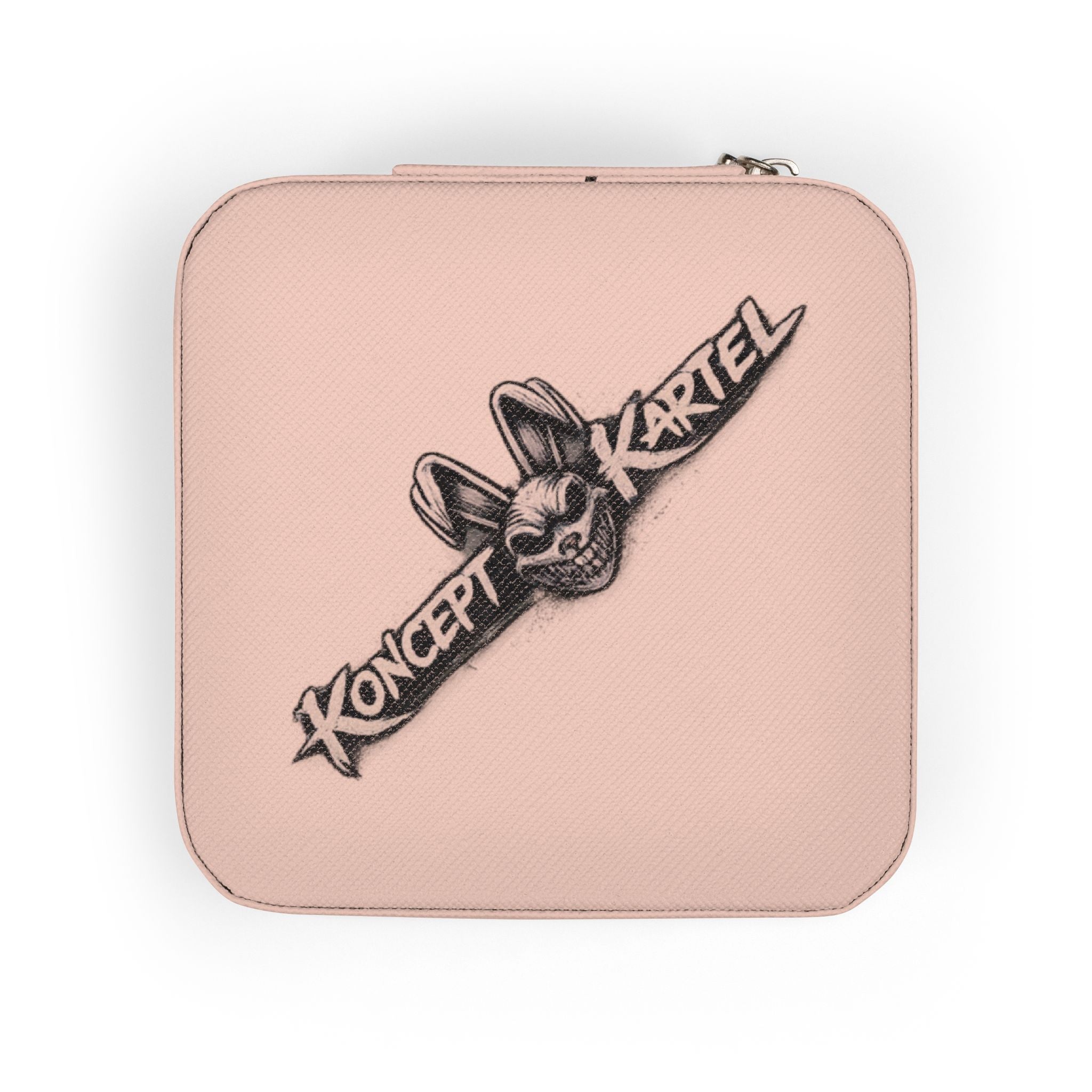 Compact Pink Jewelry Travel Case — Soft Zipper Organizer for Rings, Earrings & Necklaces