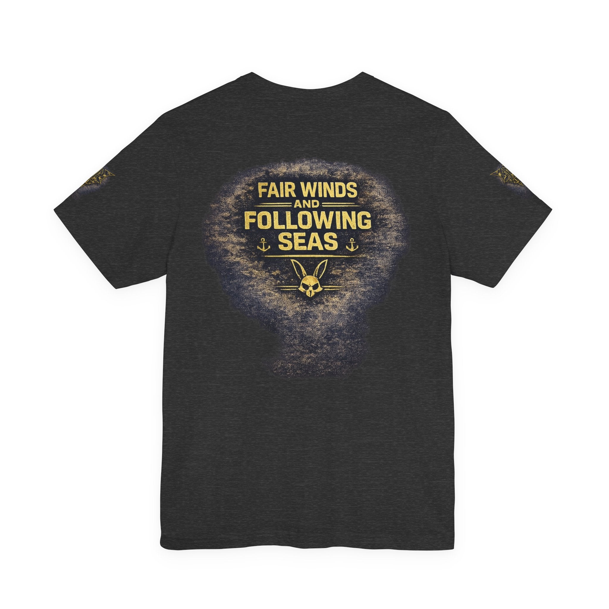 Navy 'Silence Is Power' Skull Anchor Tee — Fair Winds & Following Seas Back Graphic