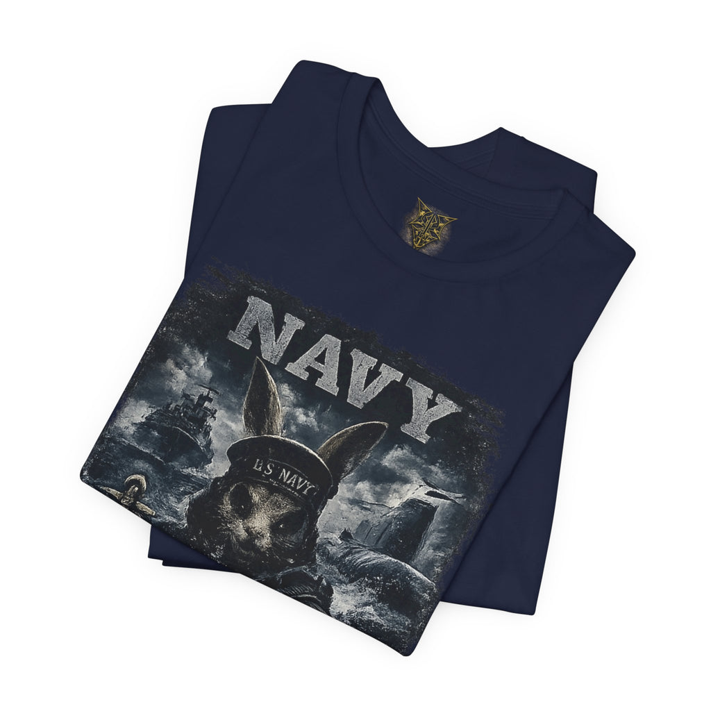 Navy 'Silence Is Power' Skull Anchor Tee — Fair Winds & Following Seas Back Graphic
