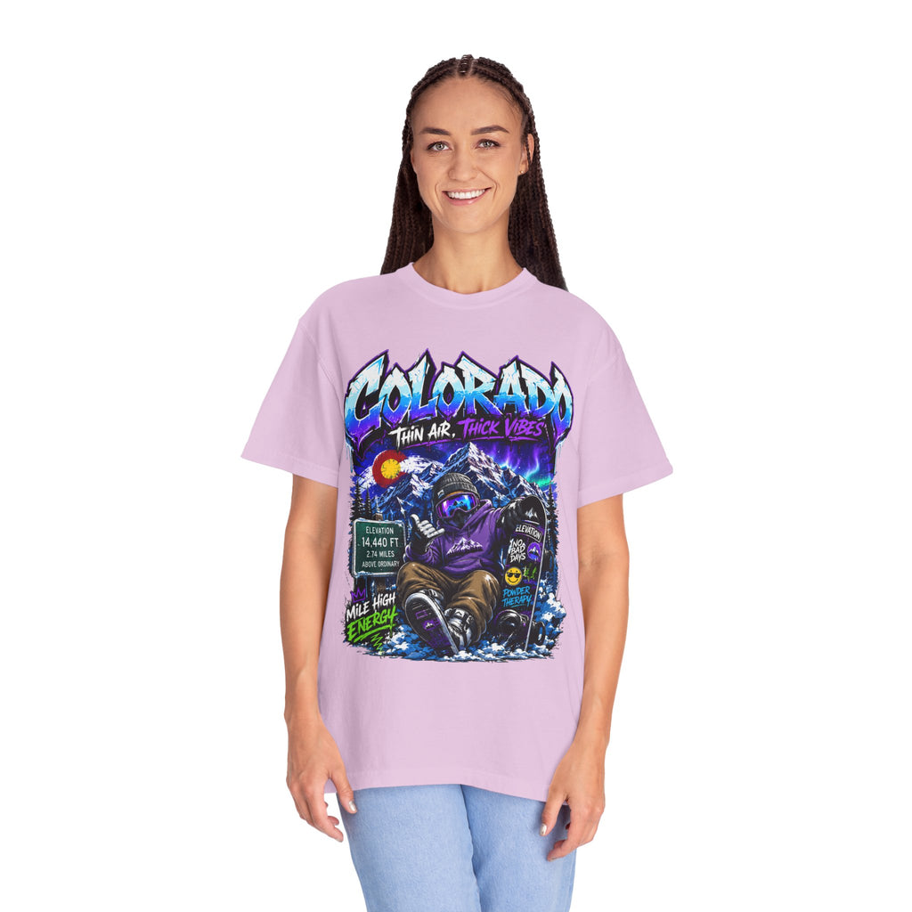Colorado Ski & Snowboard T-Shirt — Think Air, Thick Vibes Graphic Tee