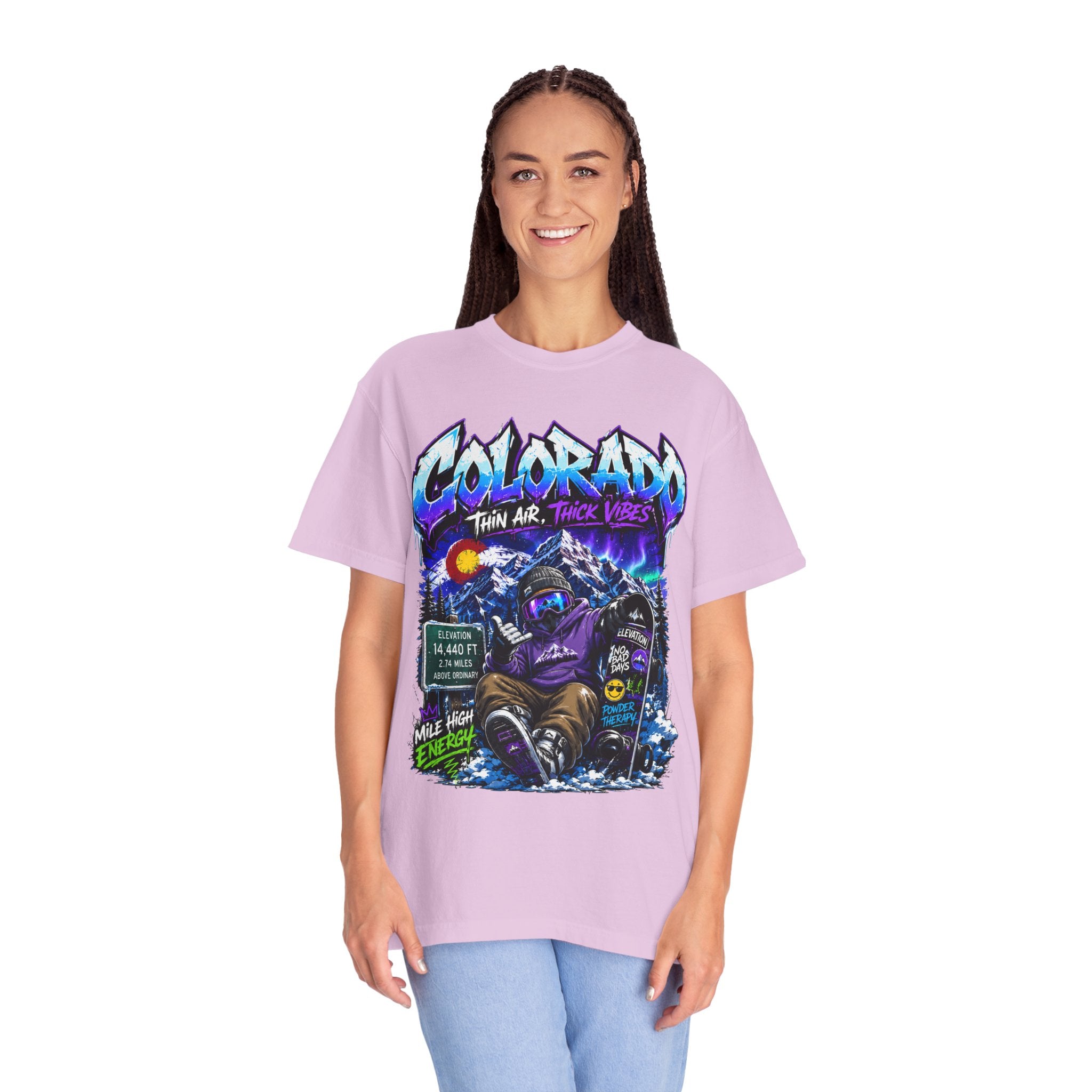 Colorado Ski & Snowboard T-Shirt — Think Air, Thick Vibes Graphic Tee