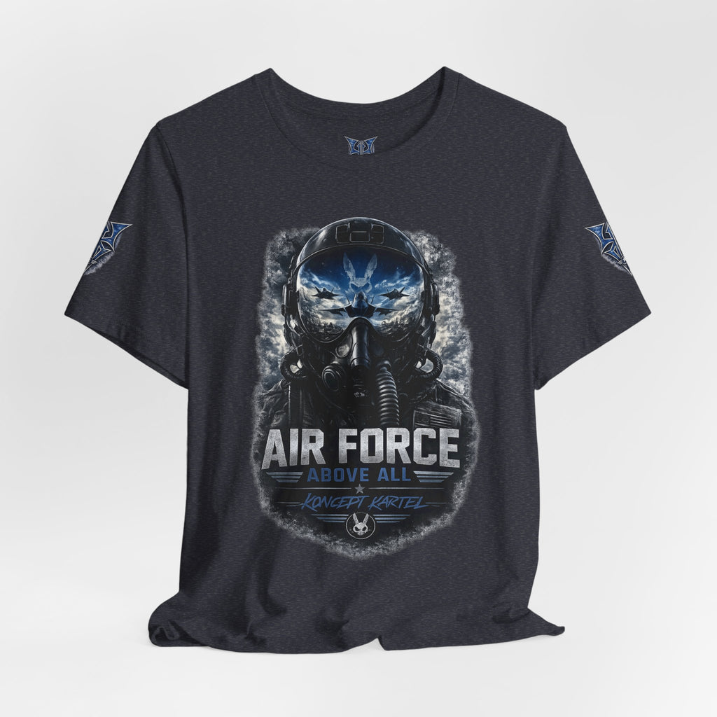 Air Force Pilot Mask Tee — "Air Force Above All" Military Aviation T-Shirt