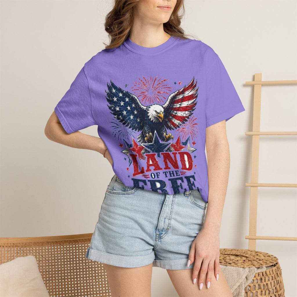 Patriotic Eagle T-Shirt — "Land of the Free, Home of the Brave"