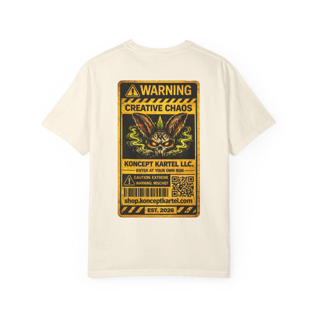 T-Shirt — Koncept Kartel “Warning: Creative Chaos” Graphic Tee