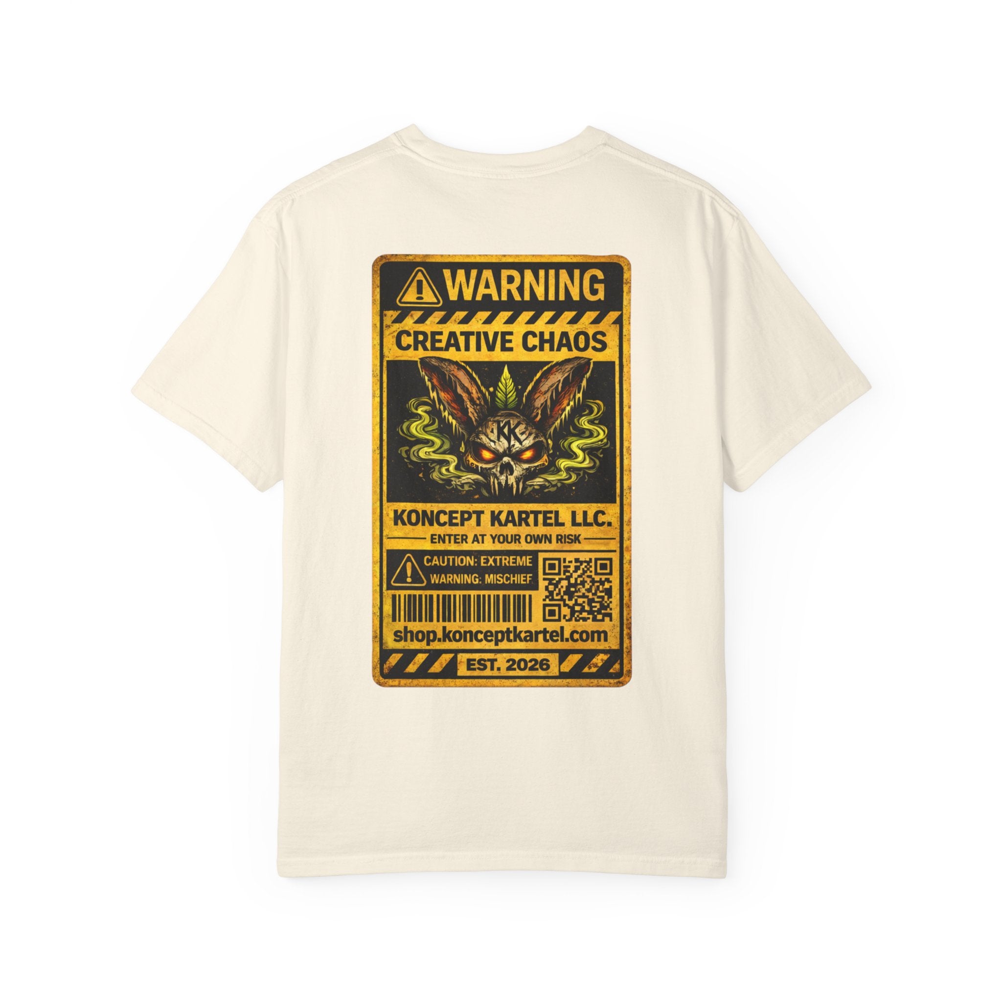 T-Shirt — Koncept Kartel “Warning: Creative Chaos” Graphic Tee