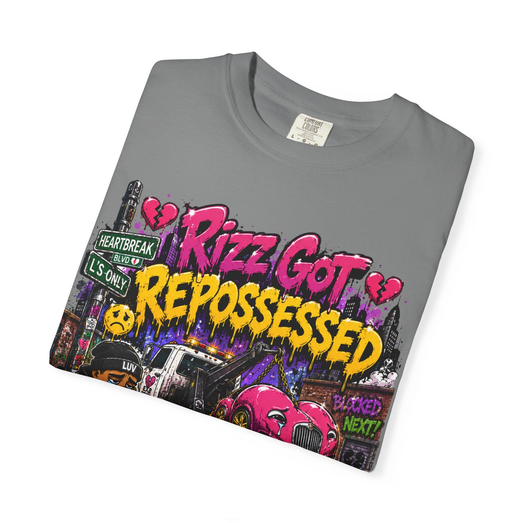 Repossession Comic Art T-Shirt — “Rizz Got Repossessed” Graphic Tee