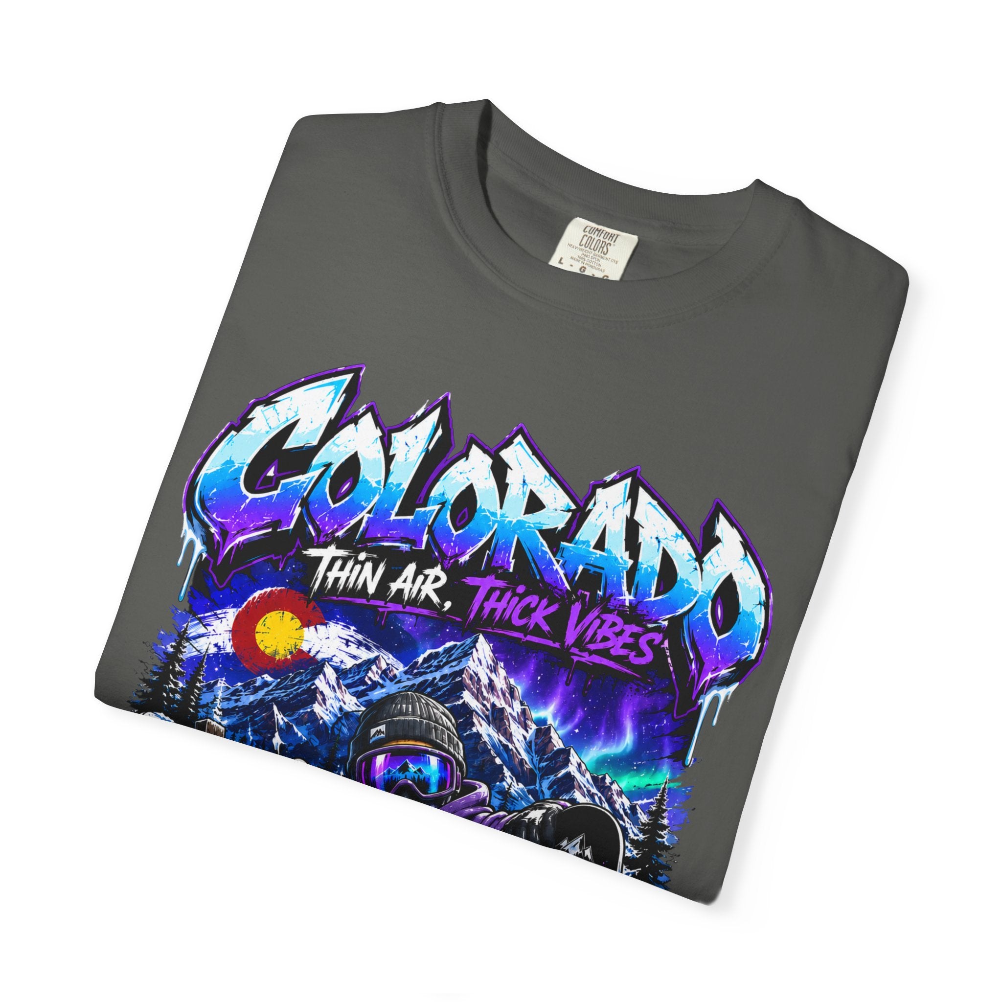 Colorado Ski & Snowboard T-Shirt — Think Air, Thick Vibes Graphic Tee