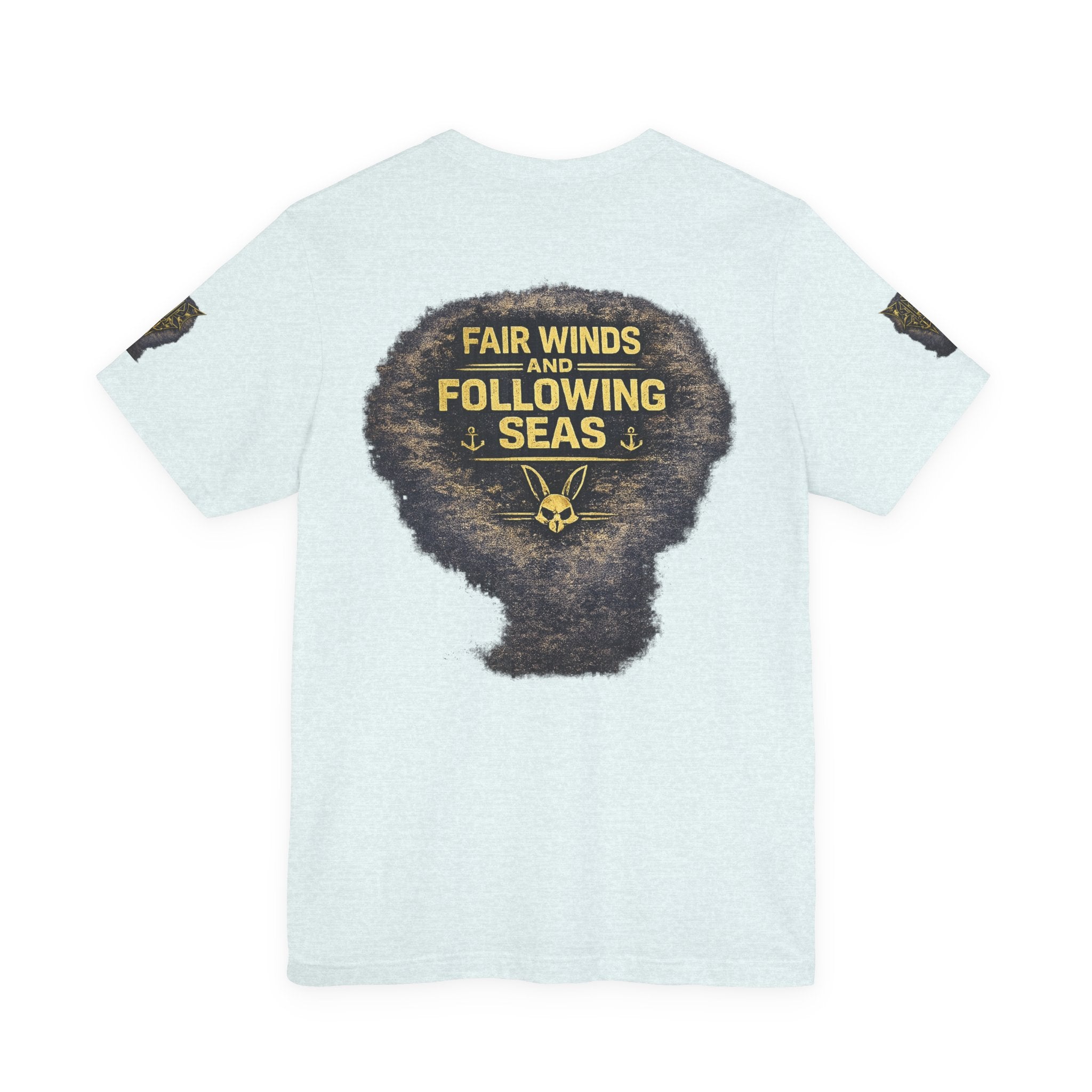 Navy 'Silence Is Power' Skull Anchor Tee — Fair Winds & Following Seas Back Graphic