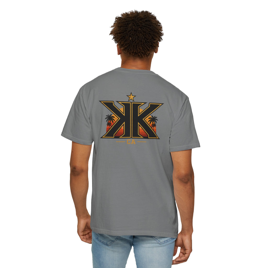California West Coast Graphic T-Shirt — "California Hella" Vintage Sunset Car Design